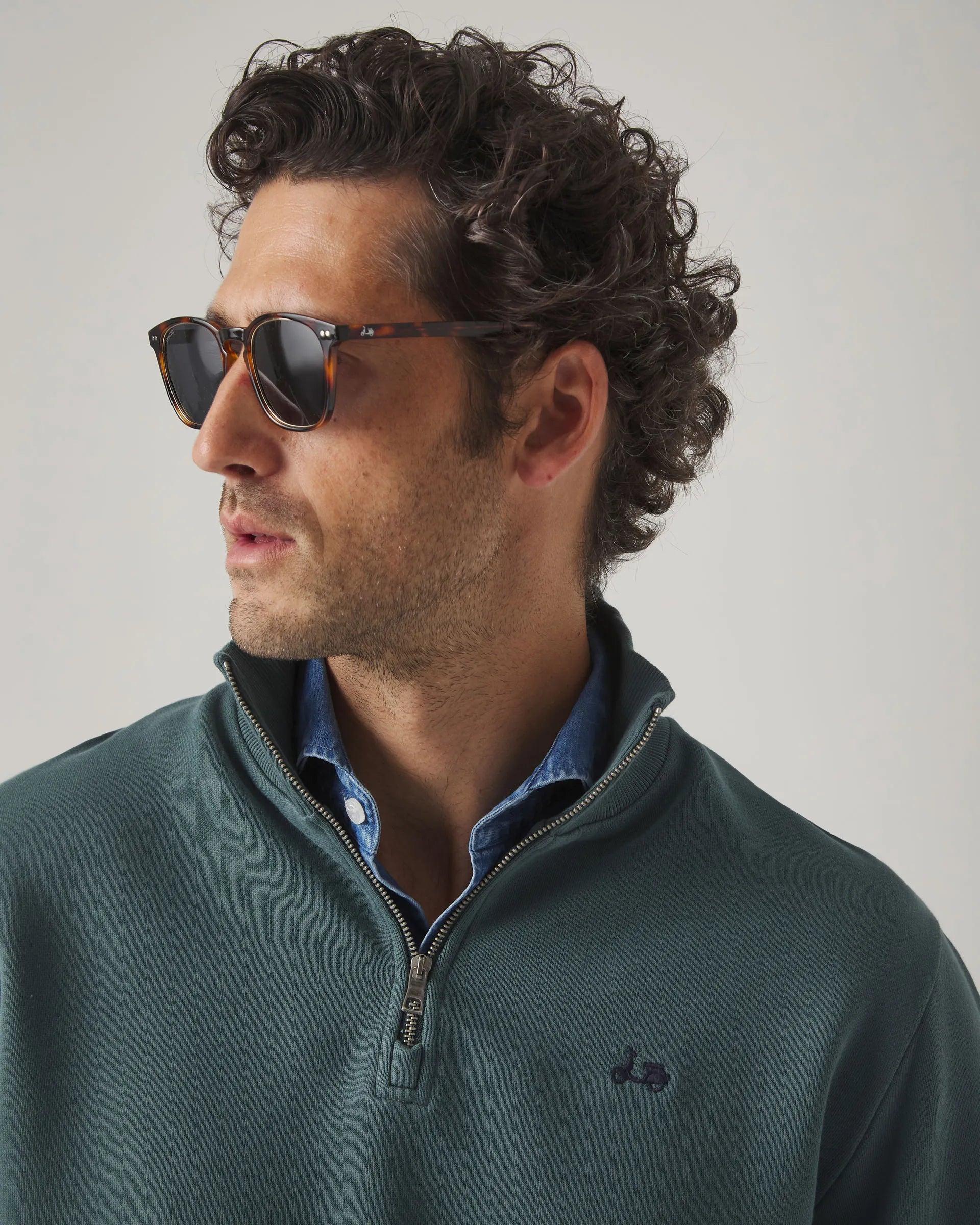 Sudadera de cremallera verde