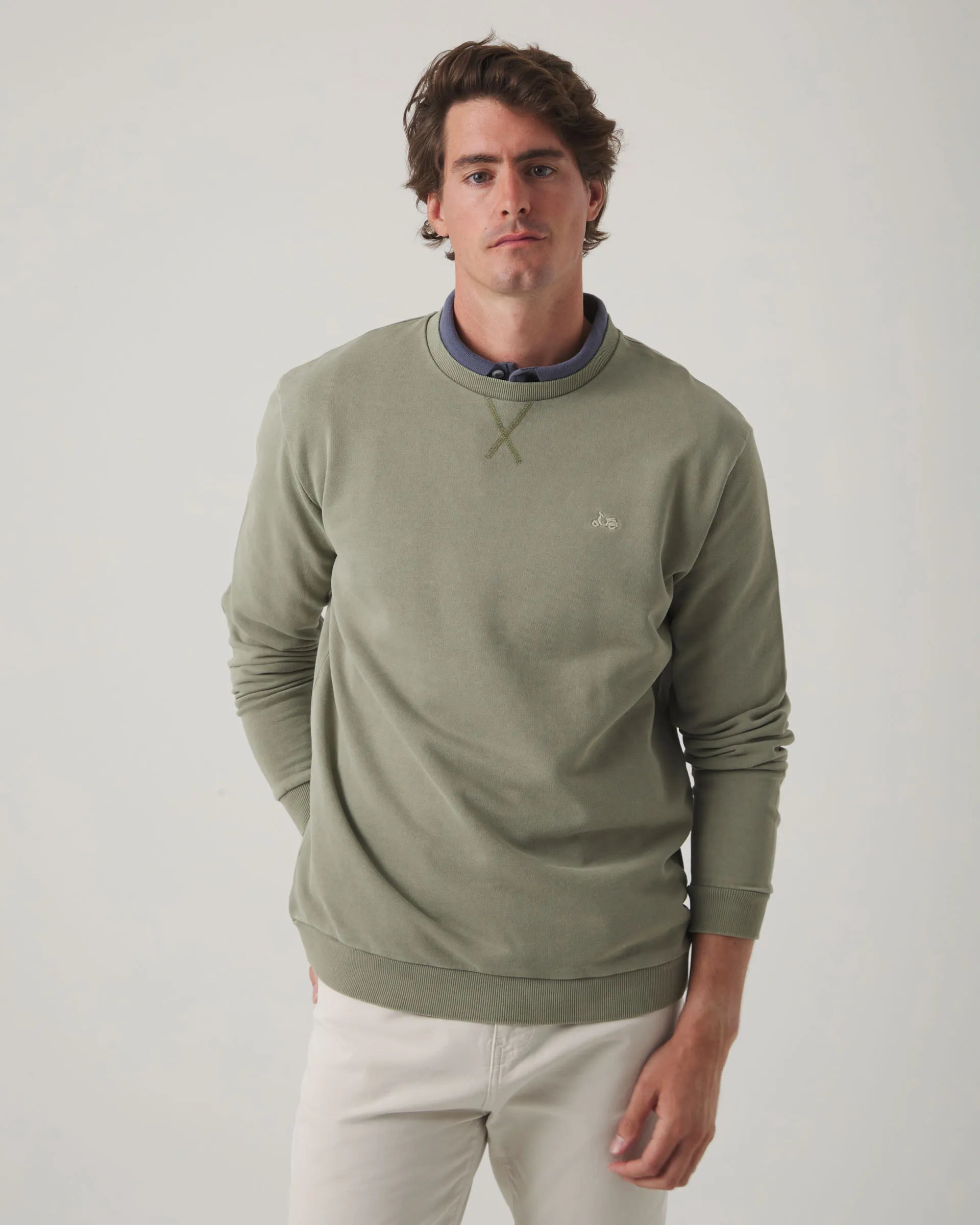 Sudadera básica verde khaki