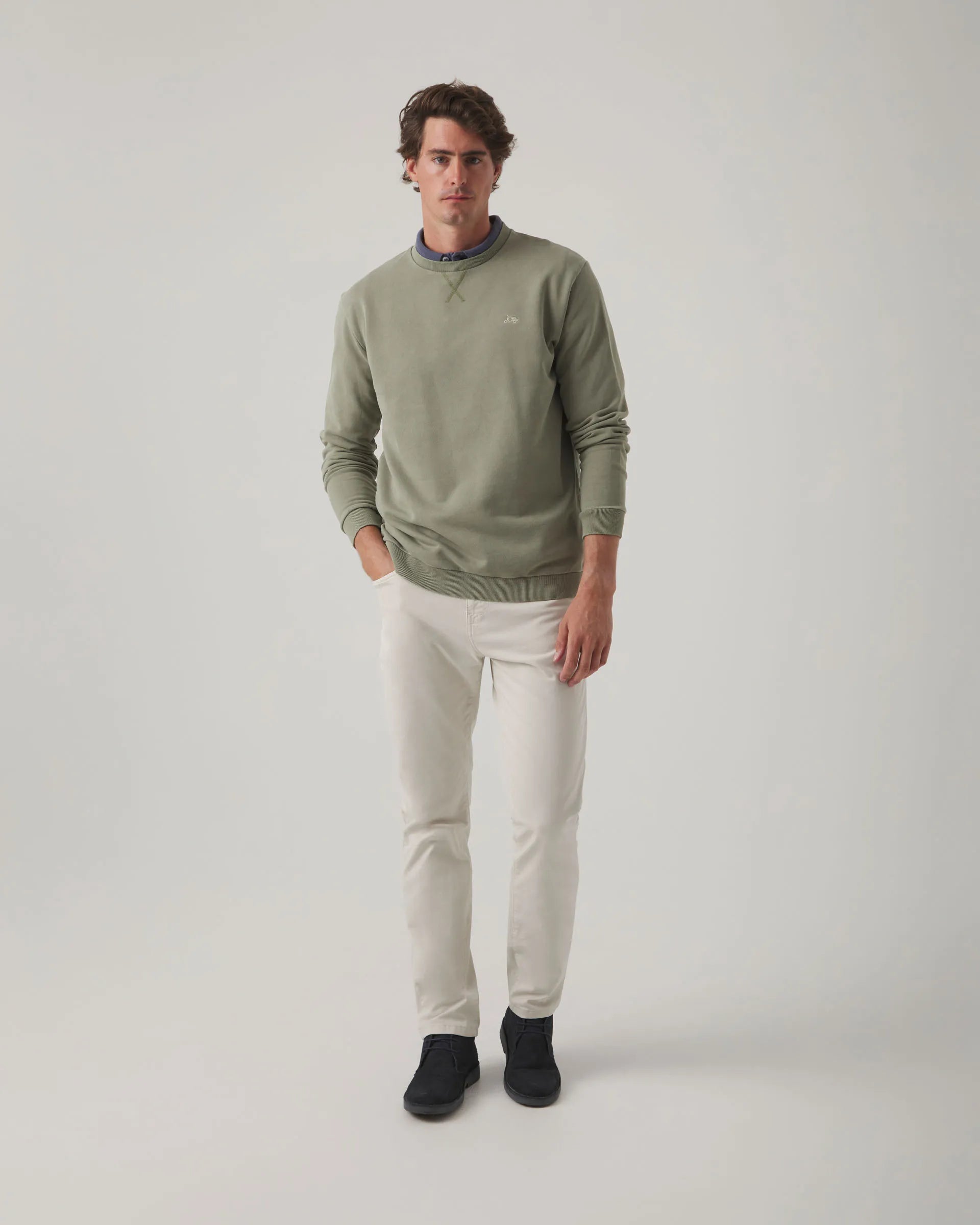 Sudadera básica verde khaki