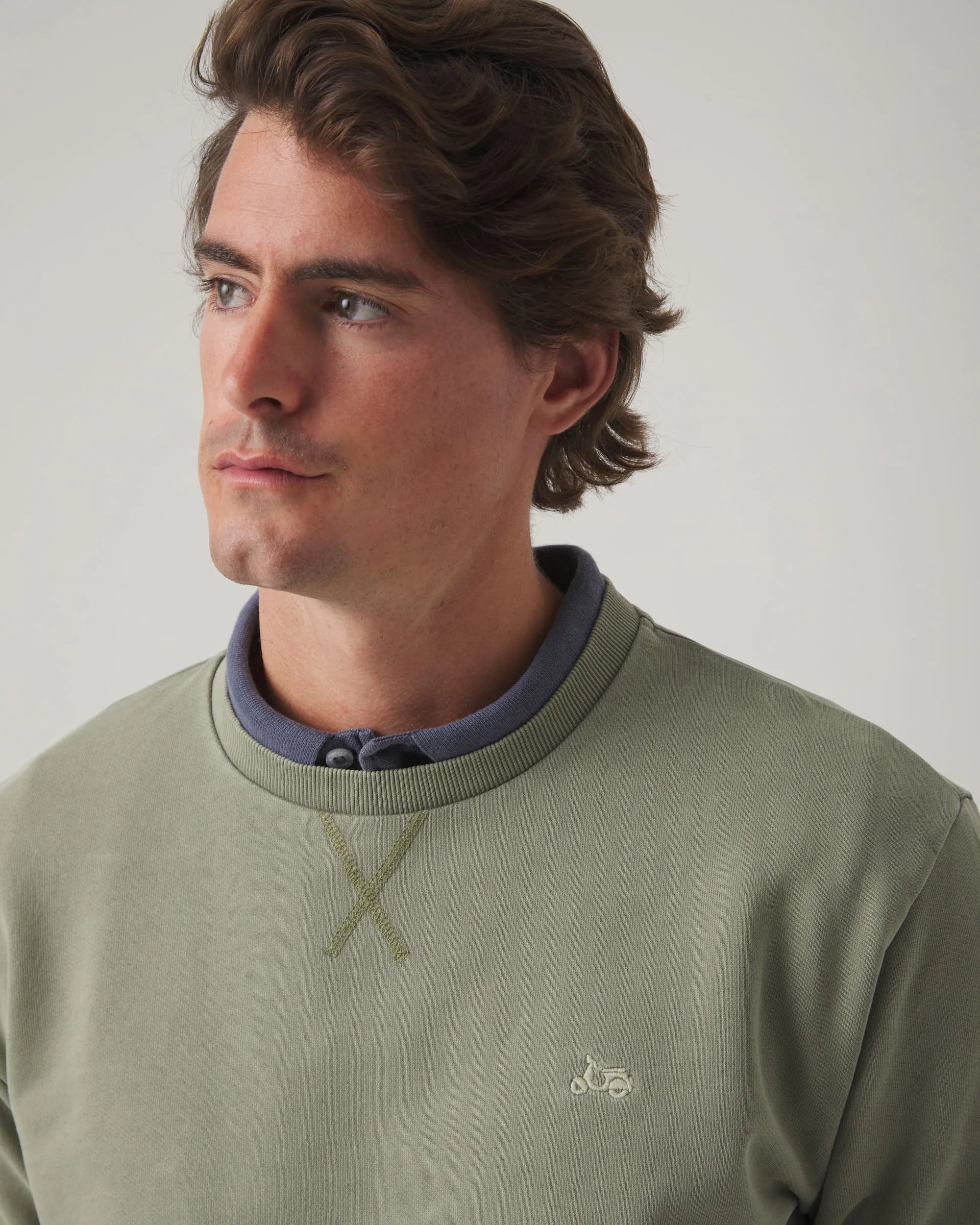 Sudadera básica verde khaki