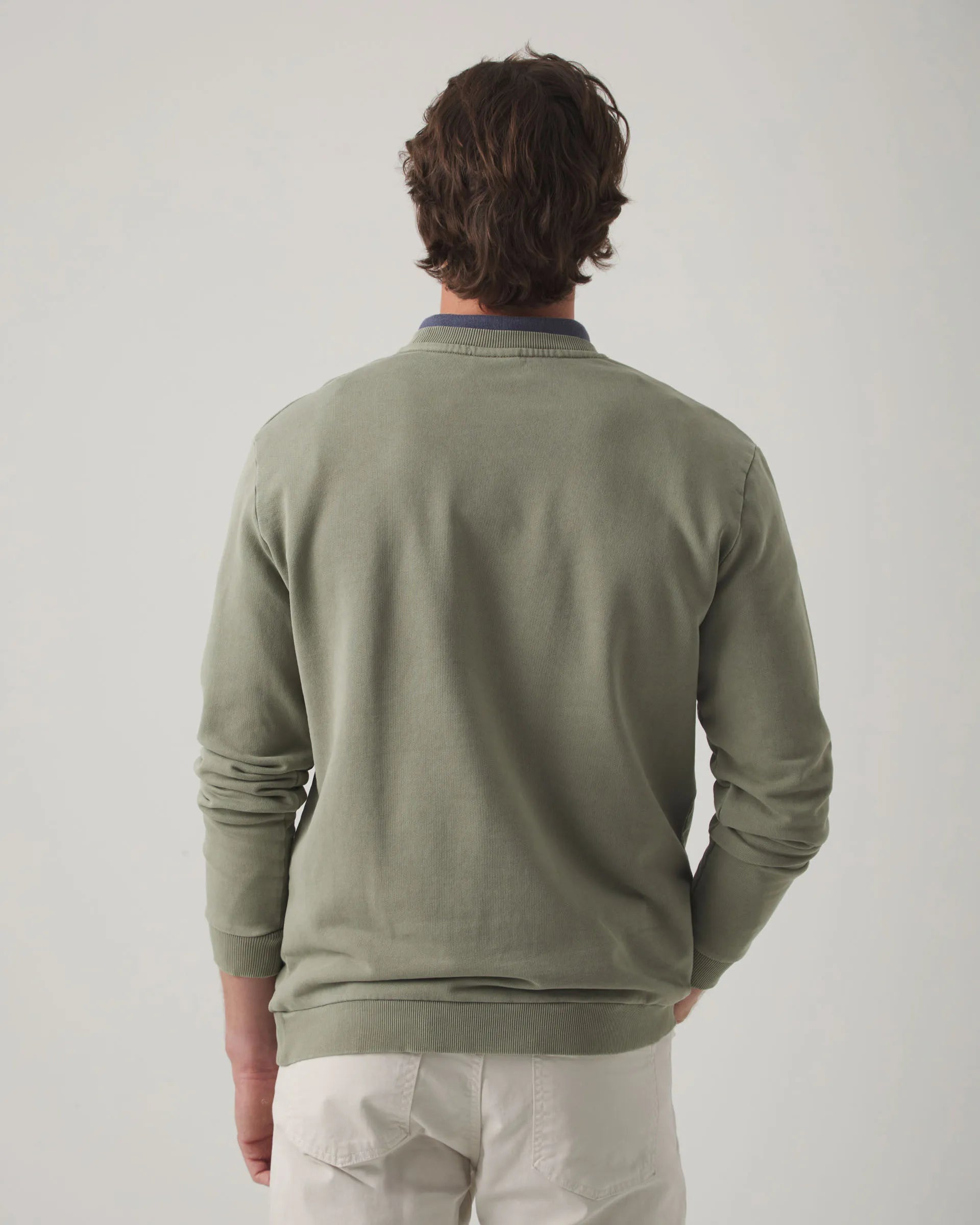 Sudadera básica verde khaki