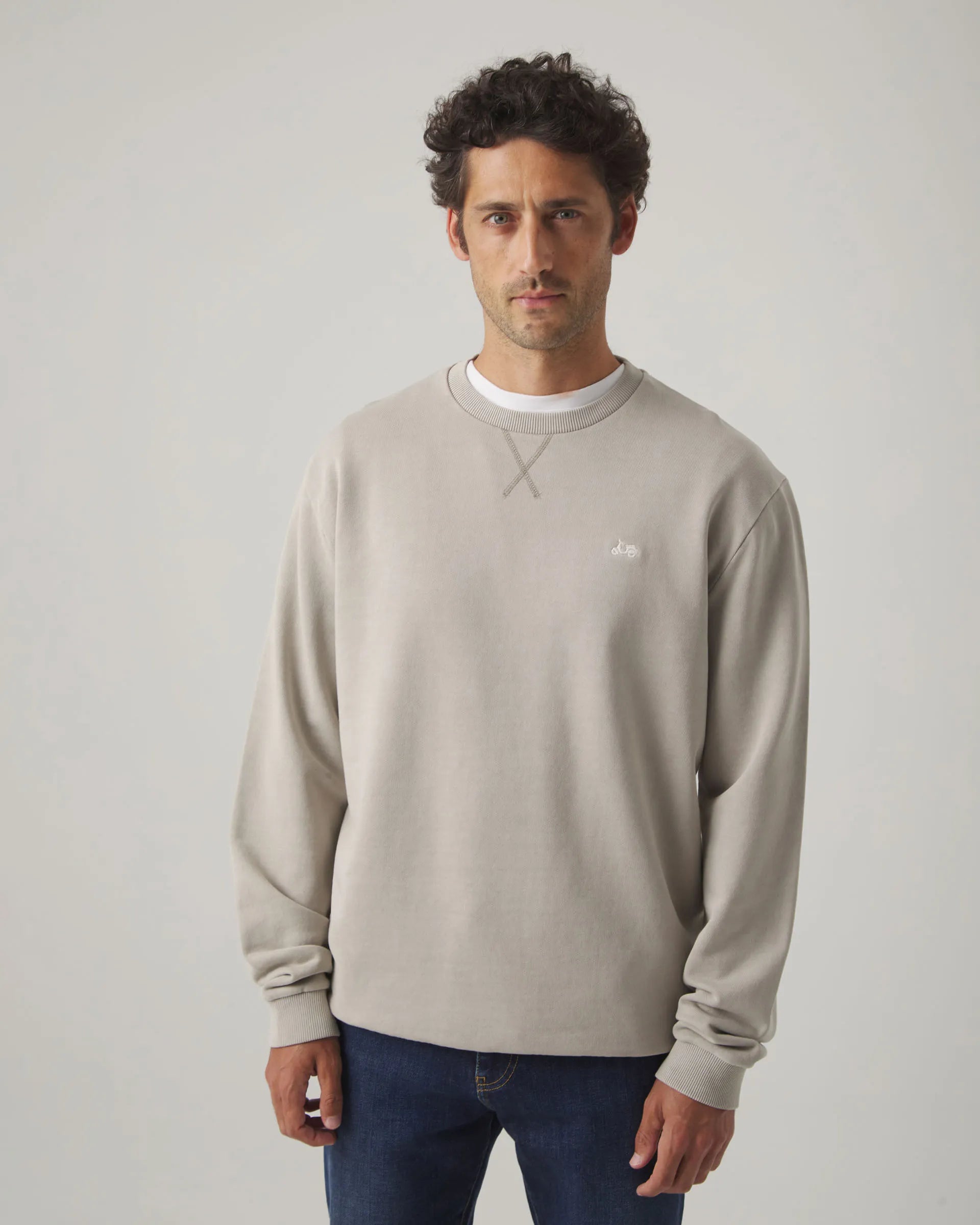 Sudadera básica beige