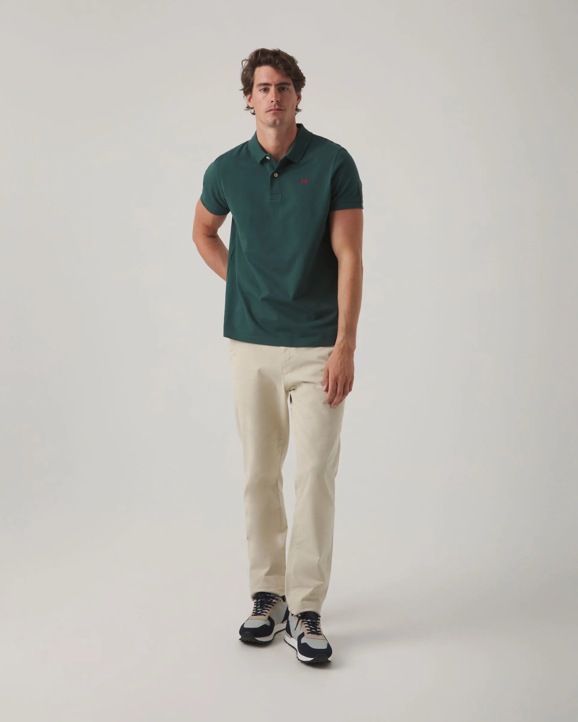 Polo básico verde botella