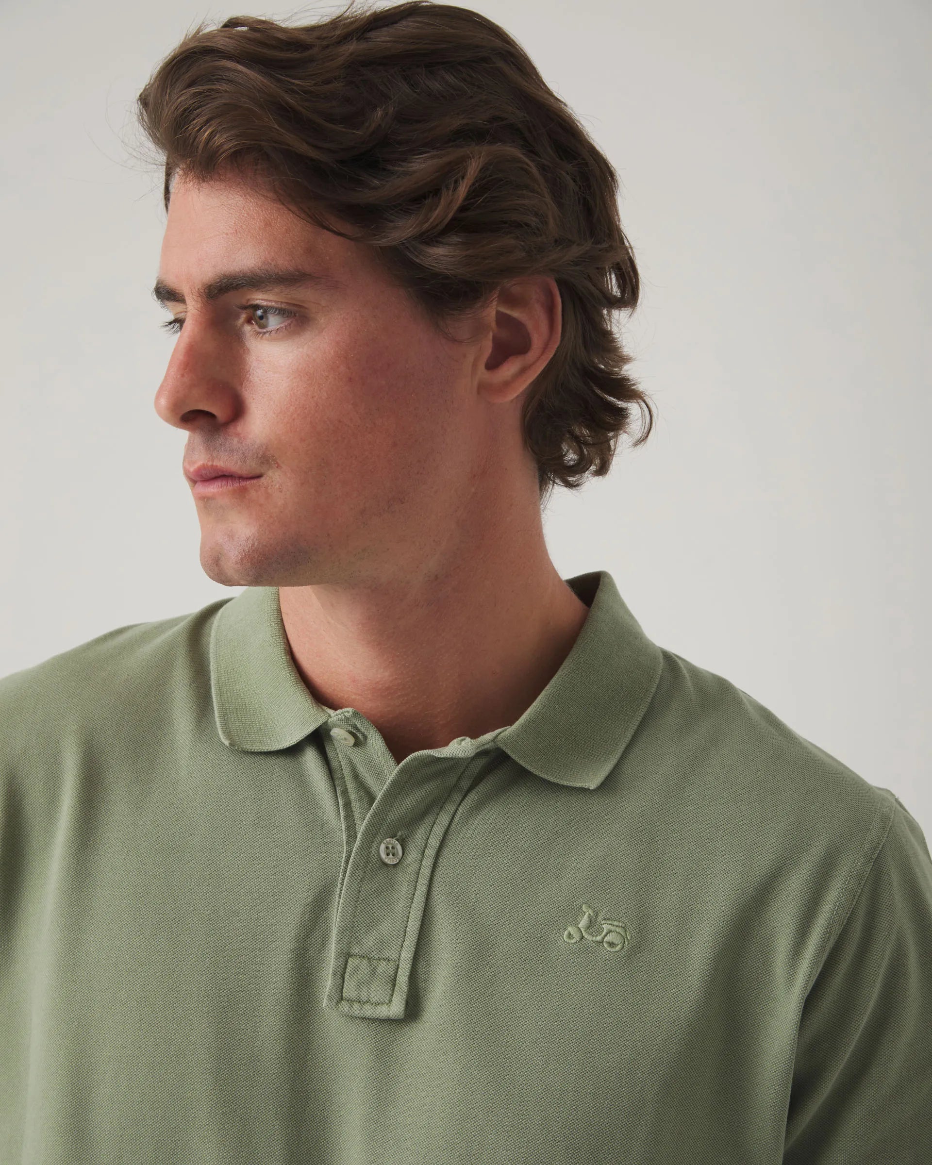 Polo liso verde khaki