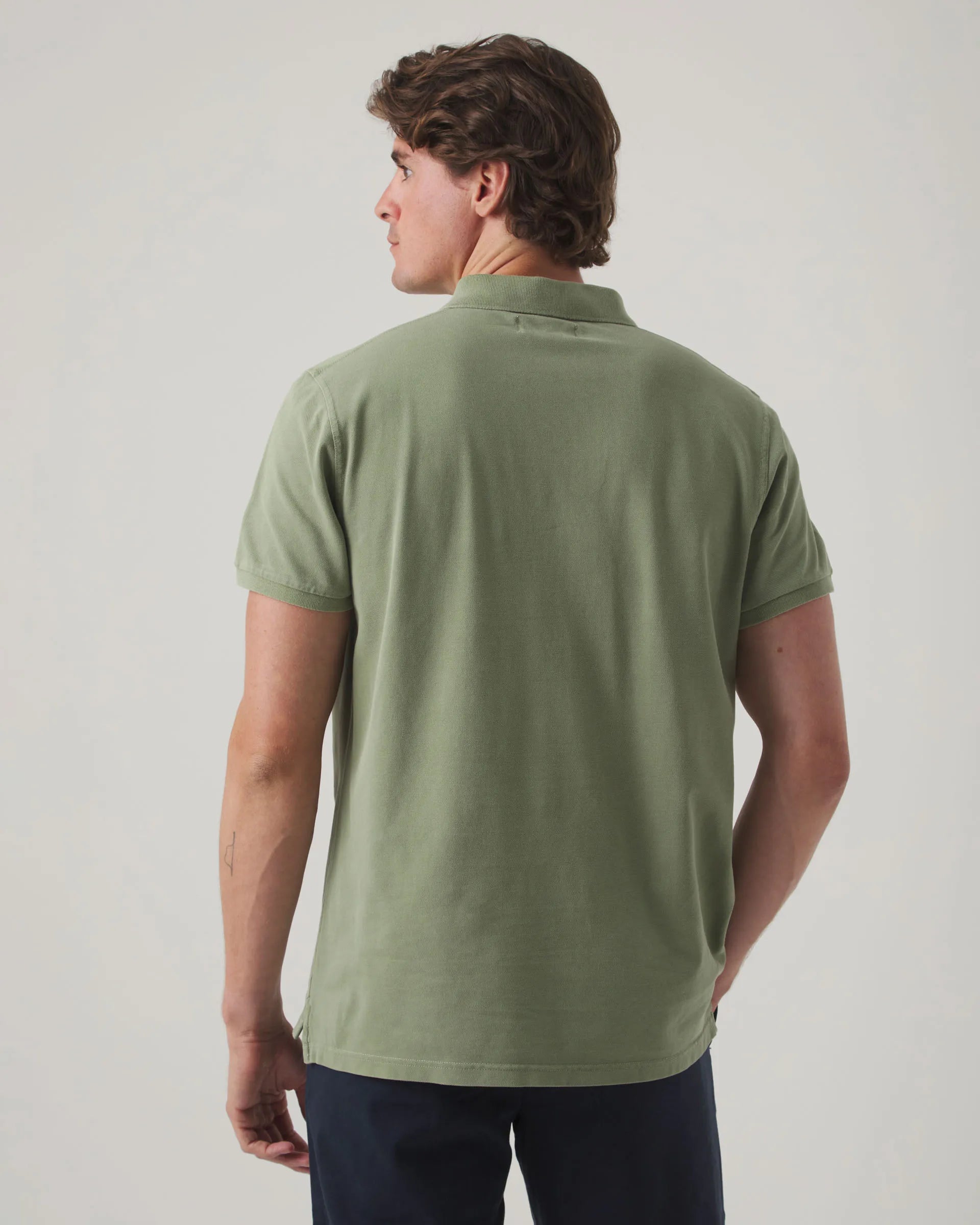 Polo liso verde khaki