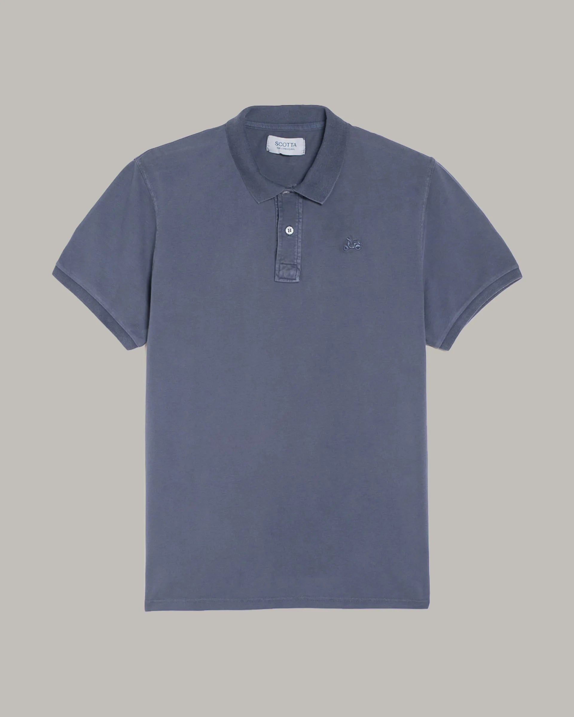 Polo manga corta azul hombre