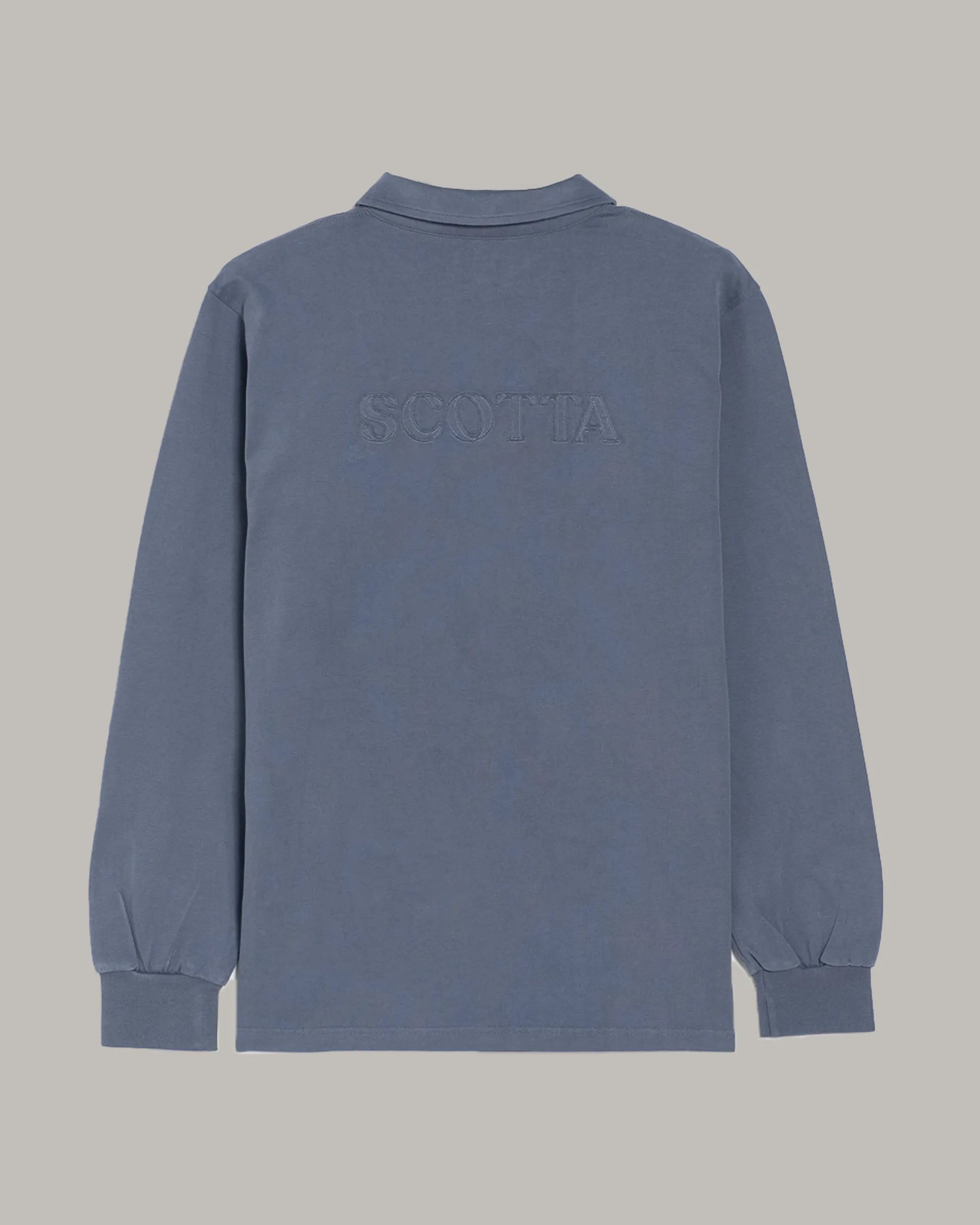 Polo de manga larga azul