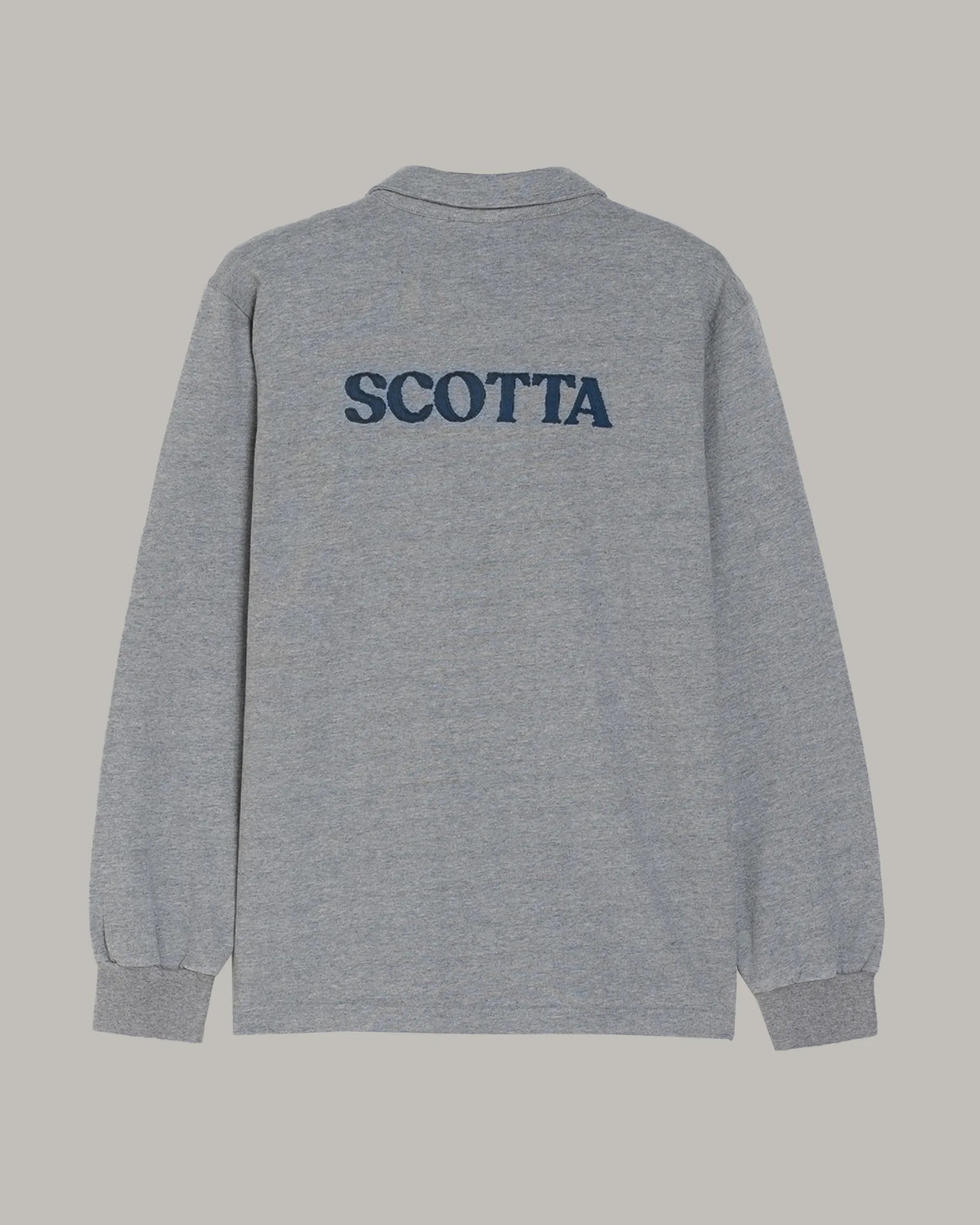 Polo liso gris manga larga