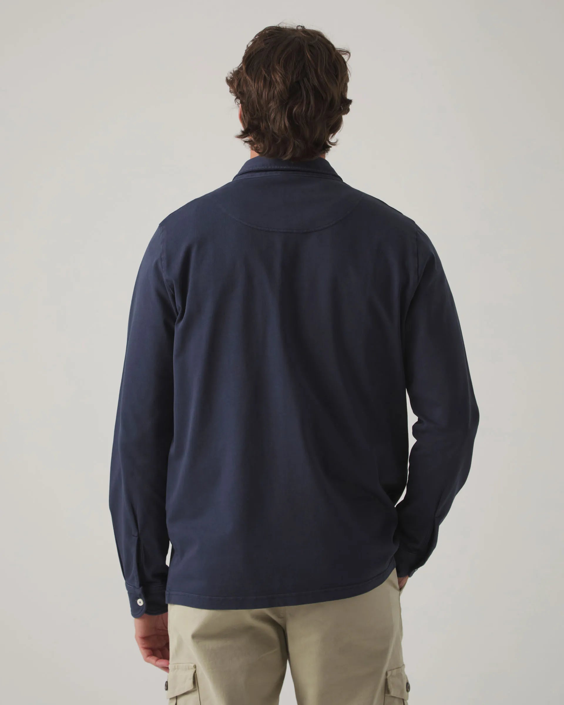 Polo de manga larga azul marino