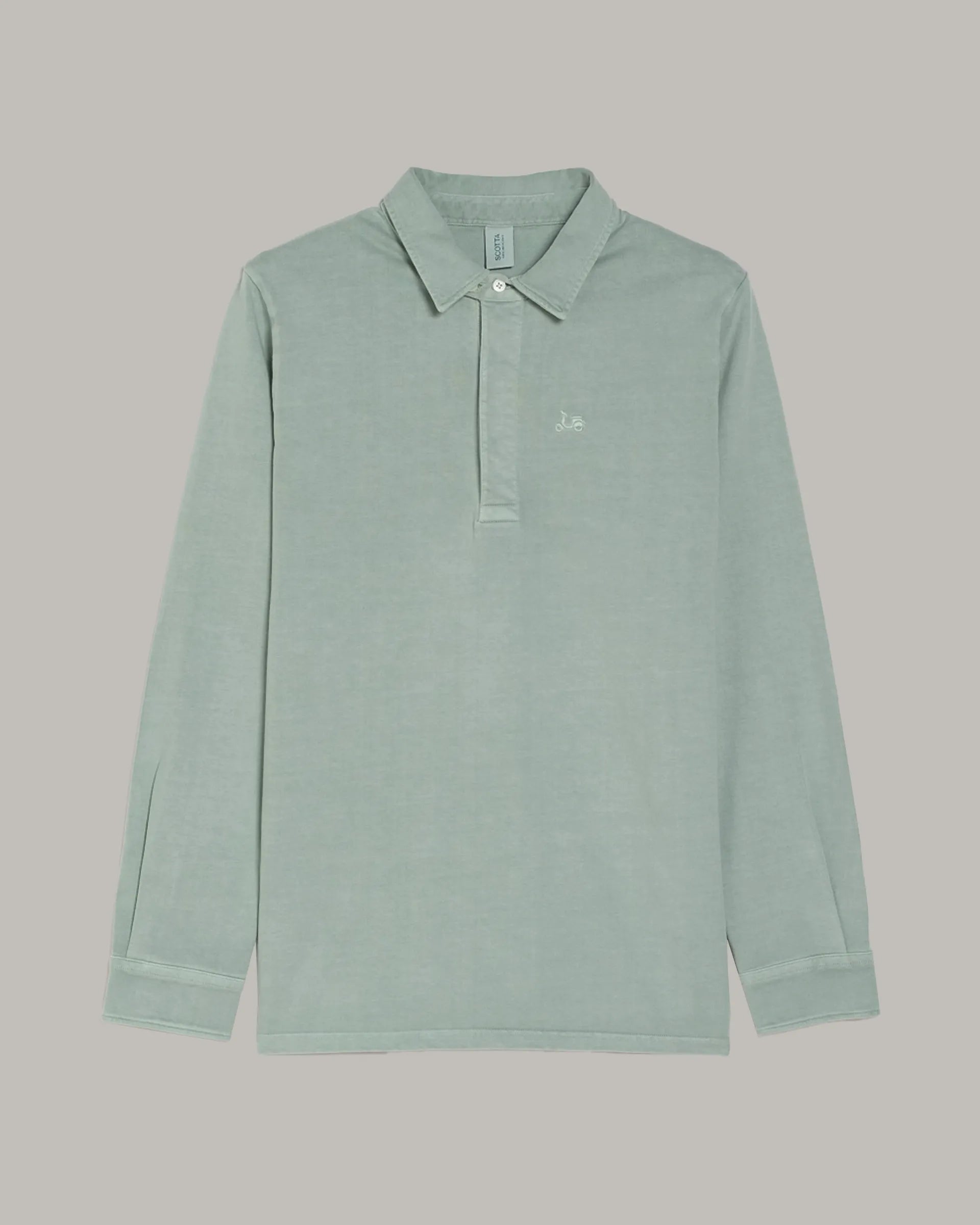 Polo de manga larga azul