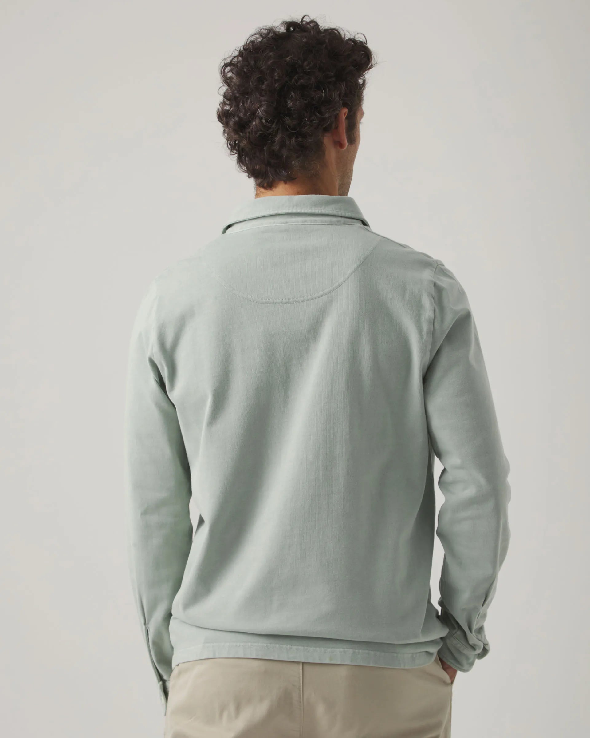 Polo de manga larga azul