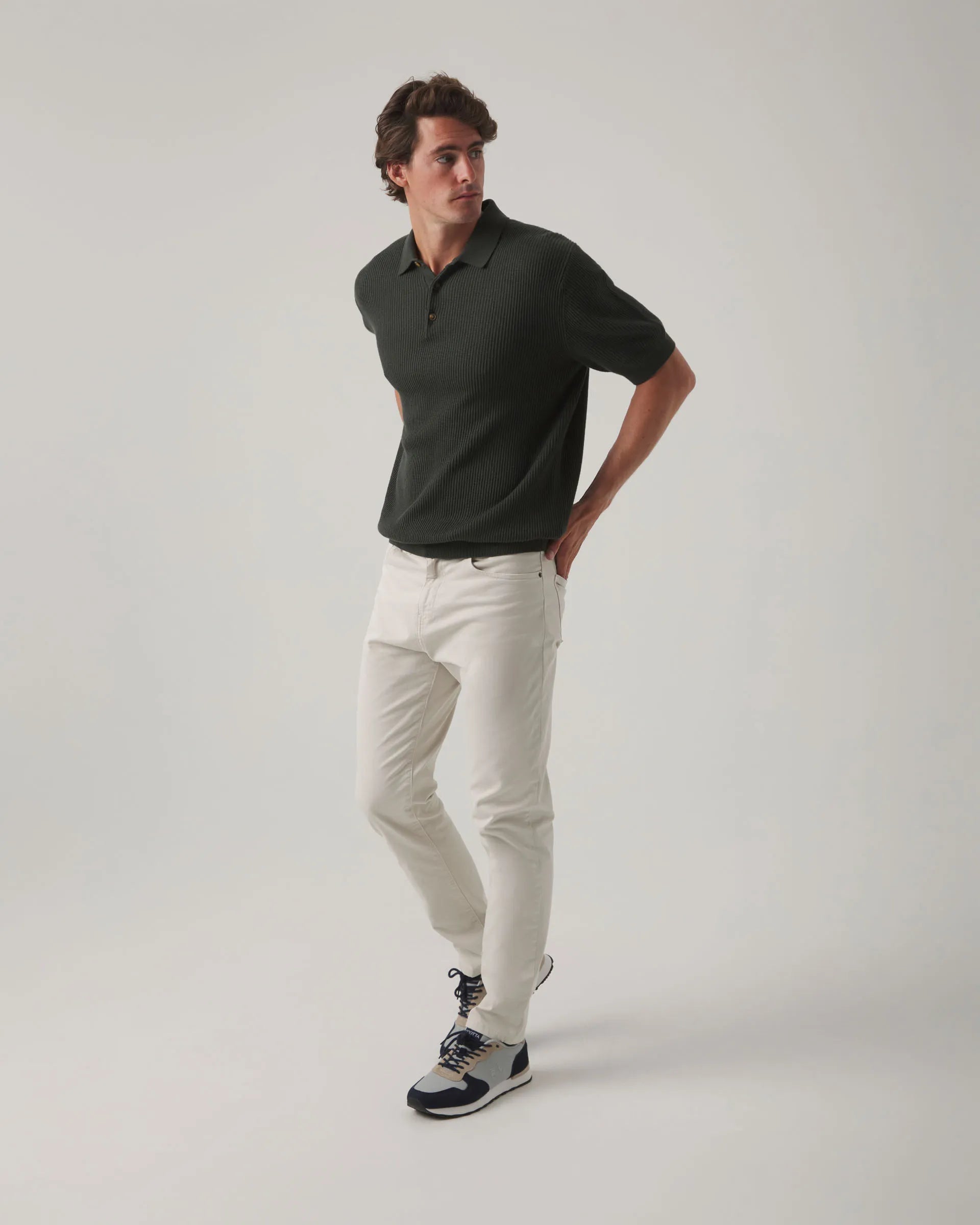 Polo de punto liso verde