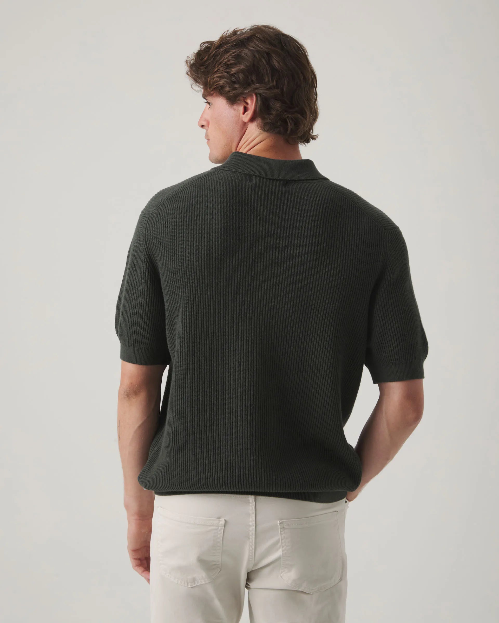 Polo de punto liso verde