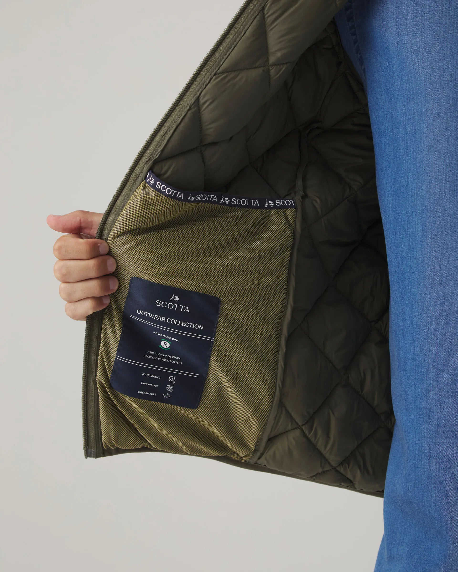 Chaleco verde acolchado