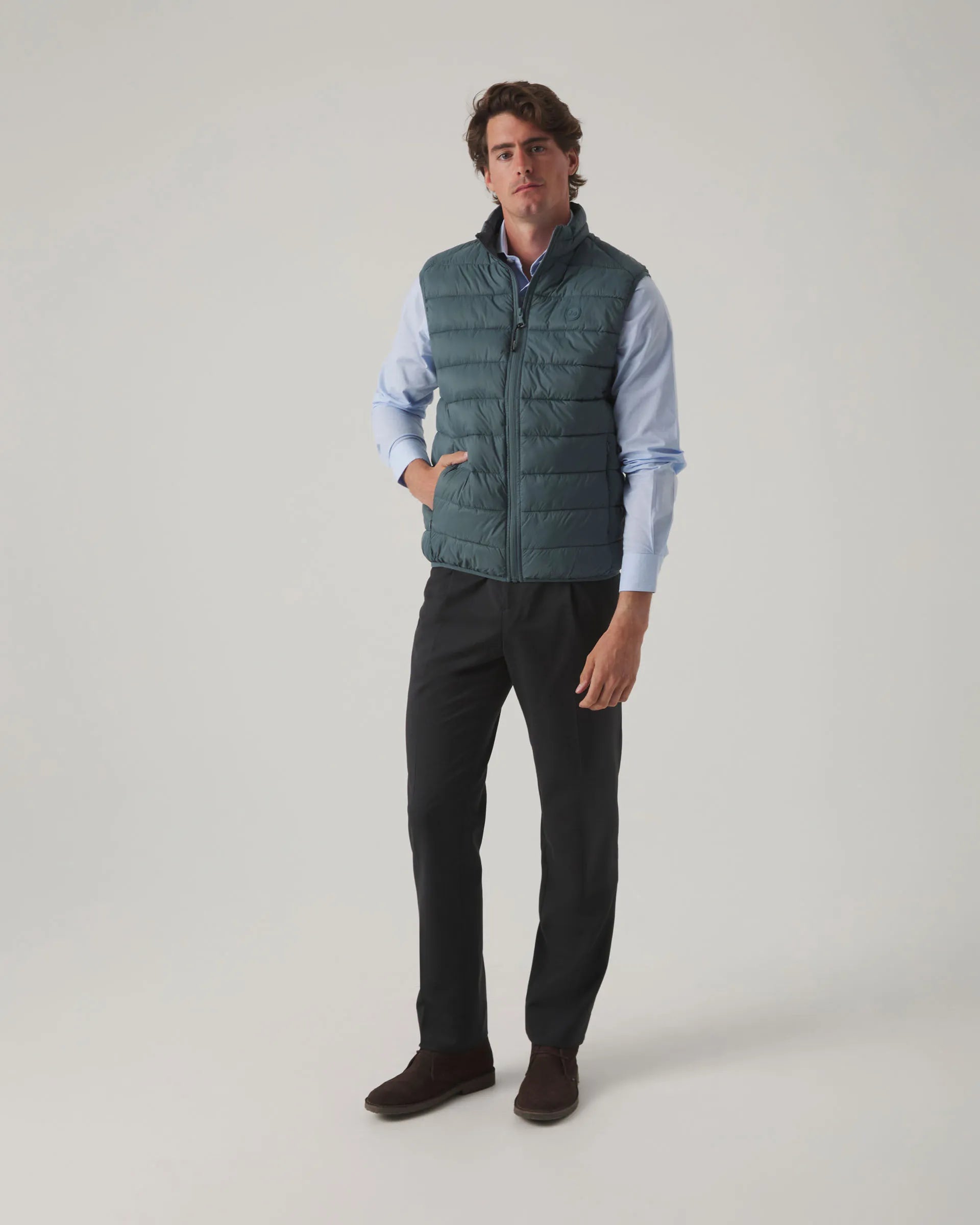 Chaleco azul acolchado