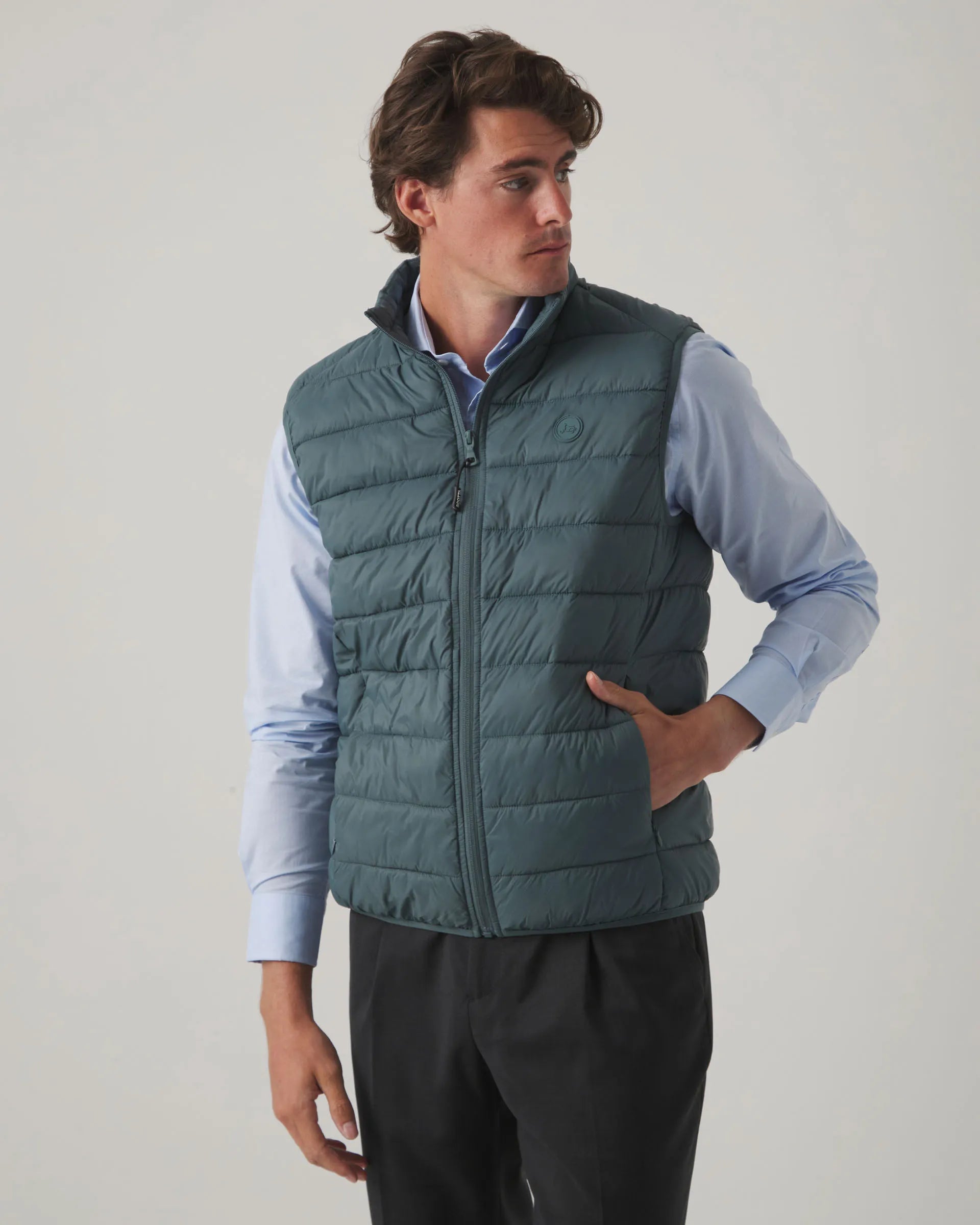 Chaleco azul acolchado