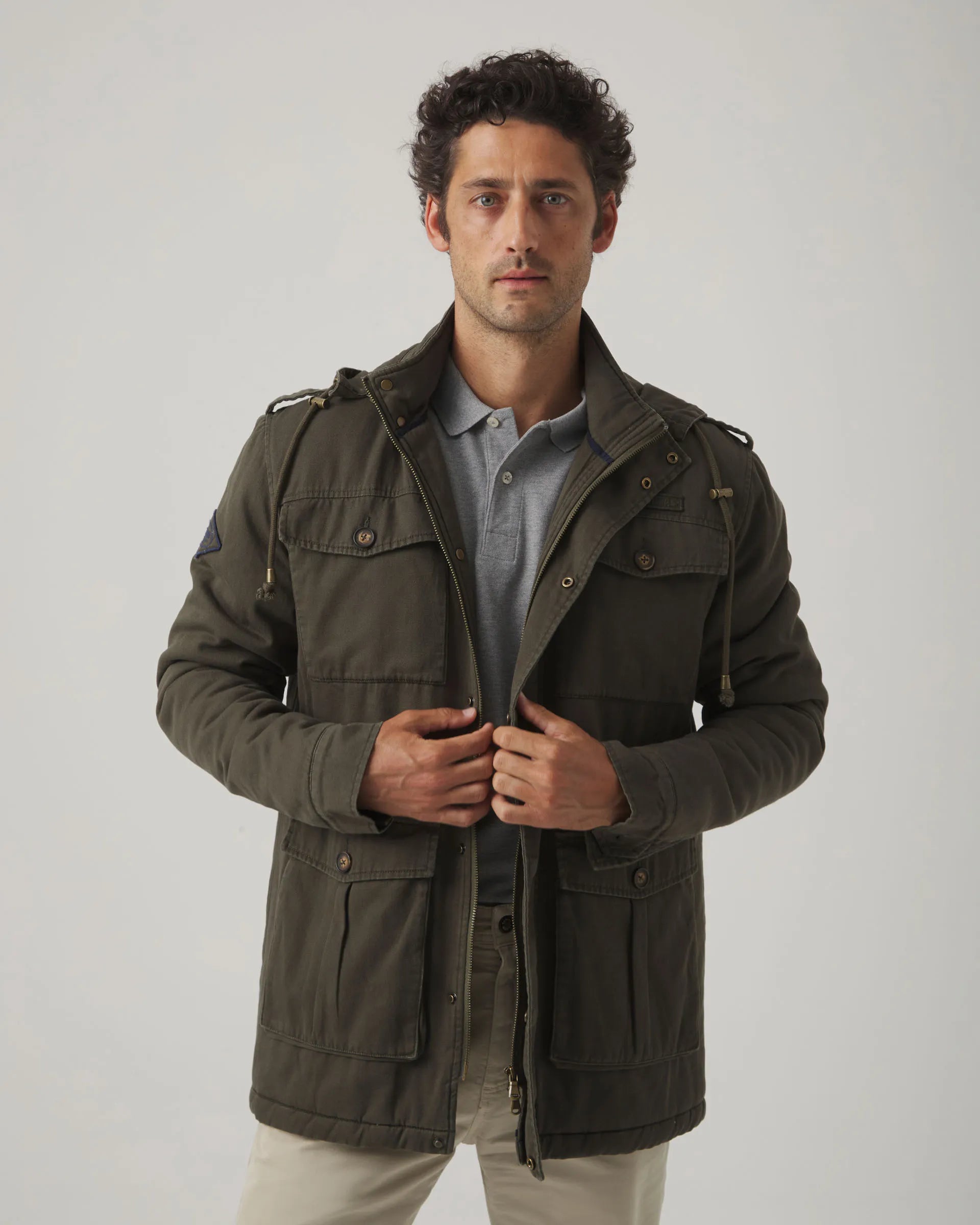 Chaqueta sahariana verde khaki