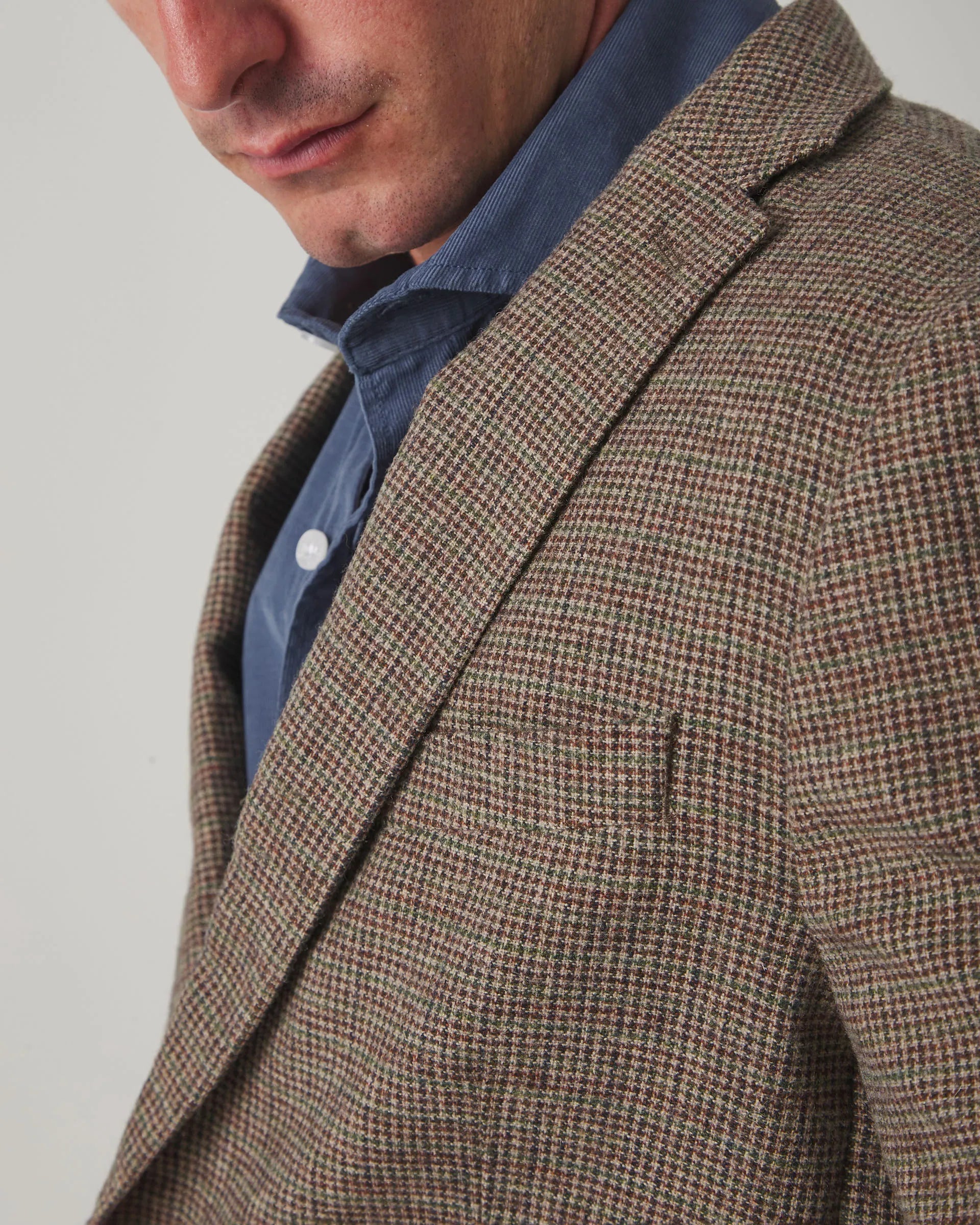 Americana de lana marrón pata de gallo