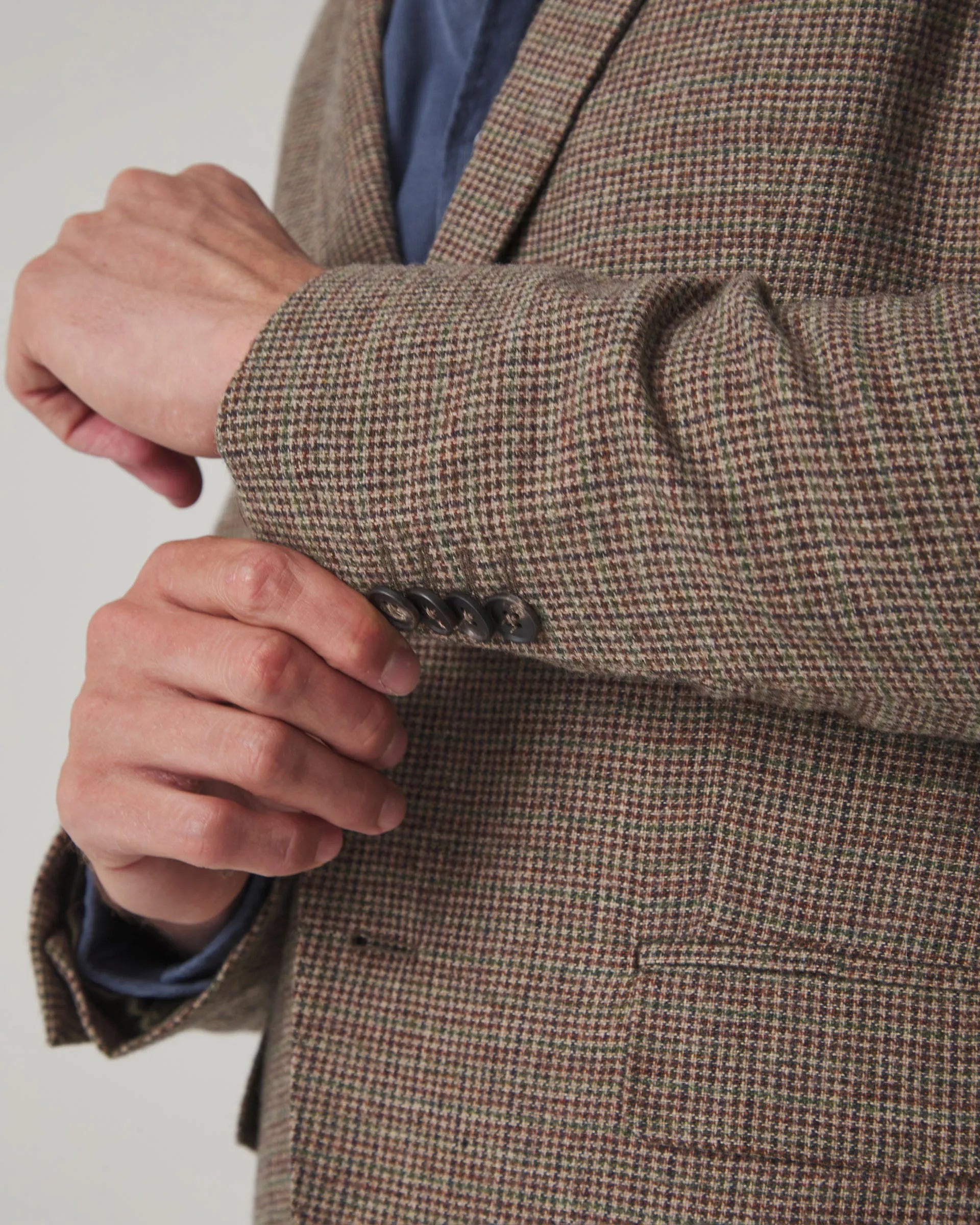 Americana de lana marrón pata de gallo