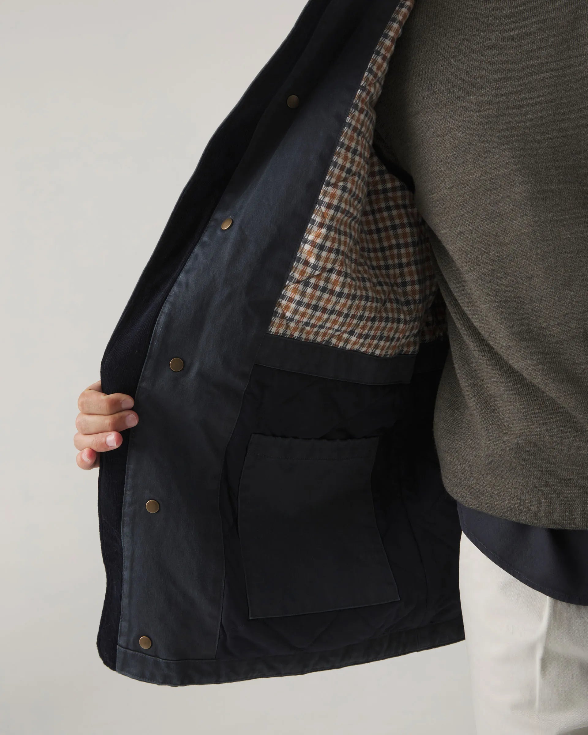 Chaqueta encerada azul marino