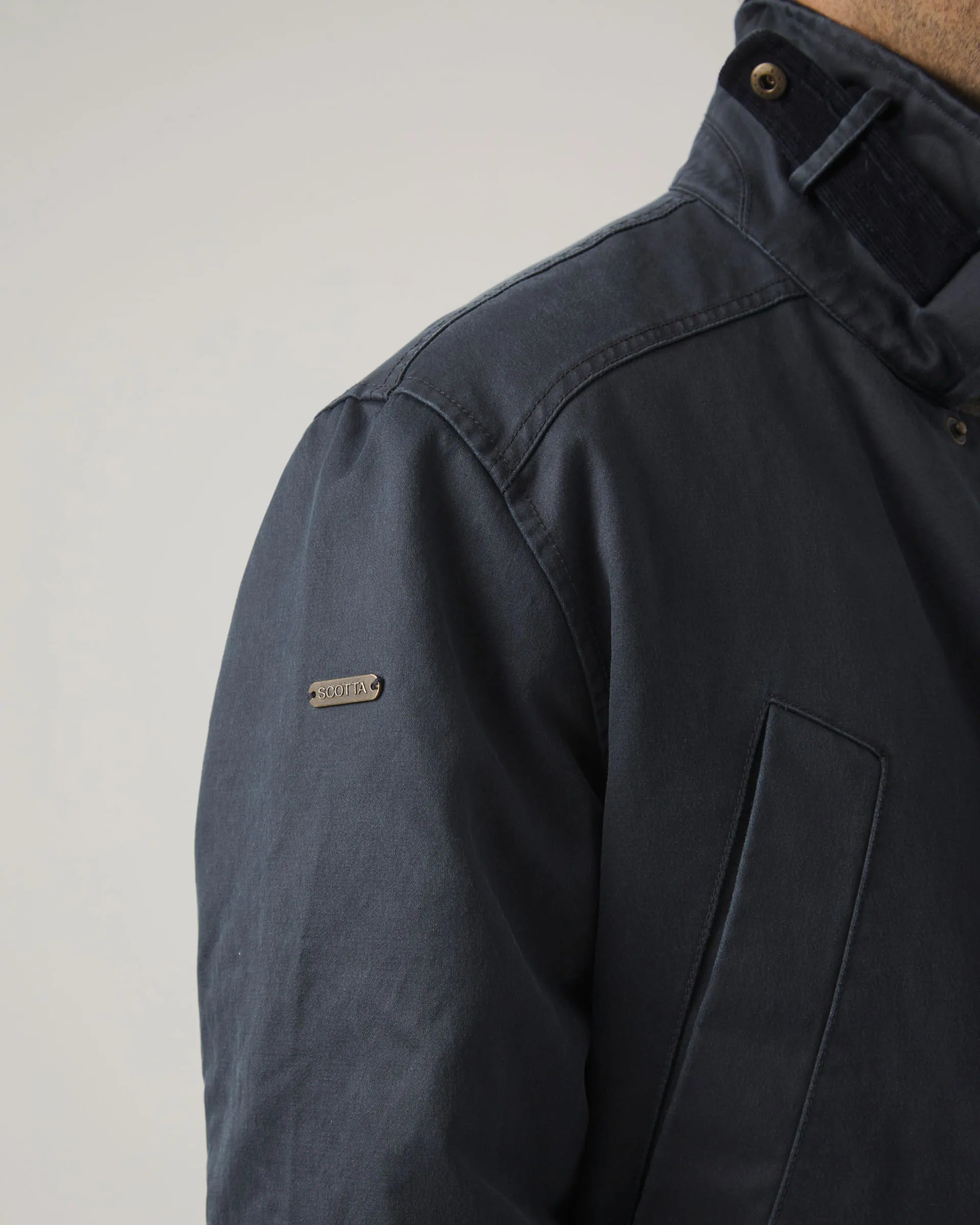 Chaqueta encerada azul marino