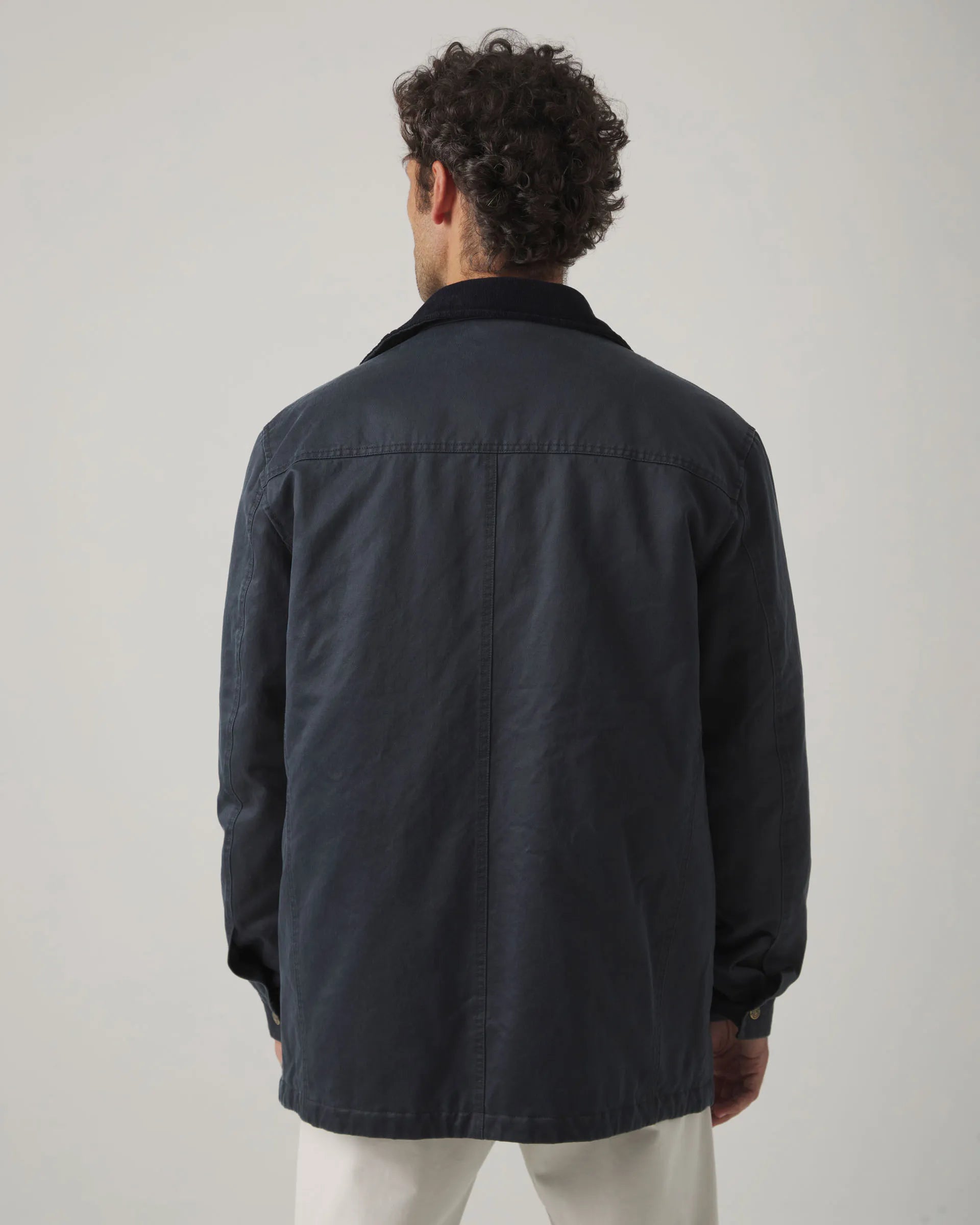 Chaqueta encerada azul marino