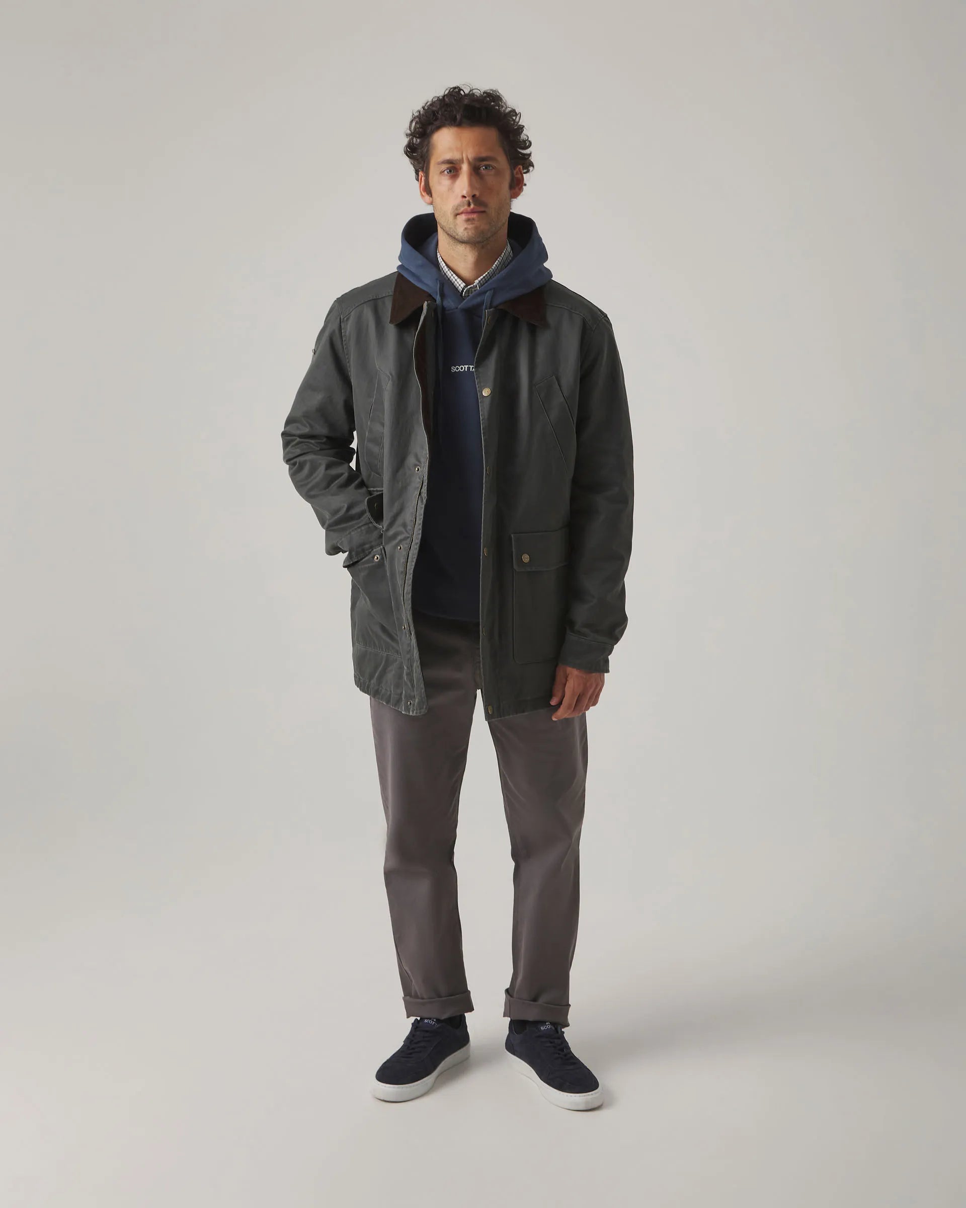 Chaqueta encerada verde