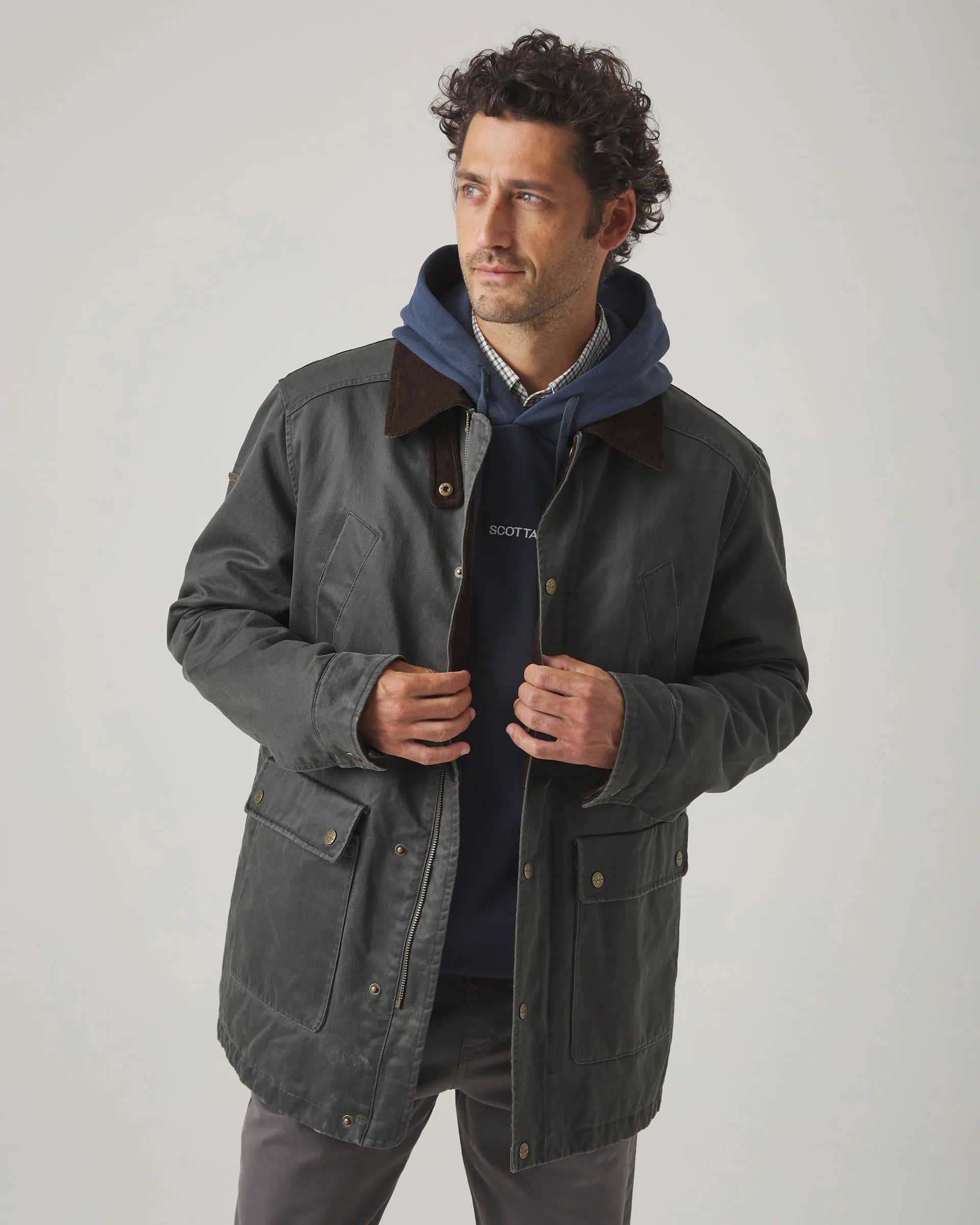 Chaqueta encerada verde