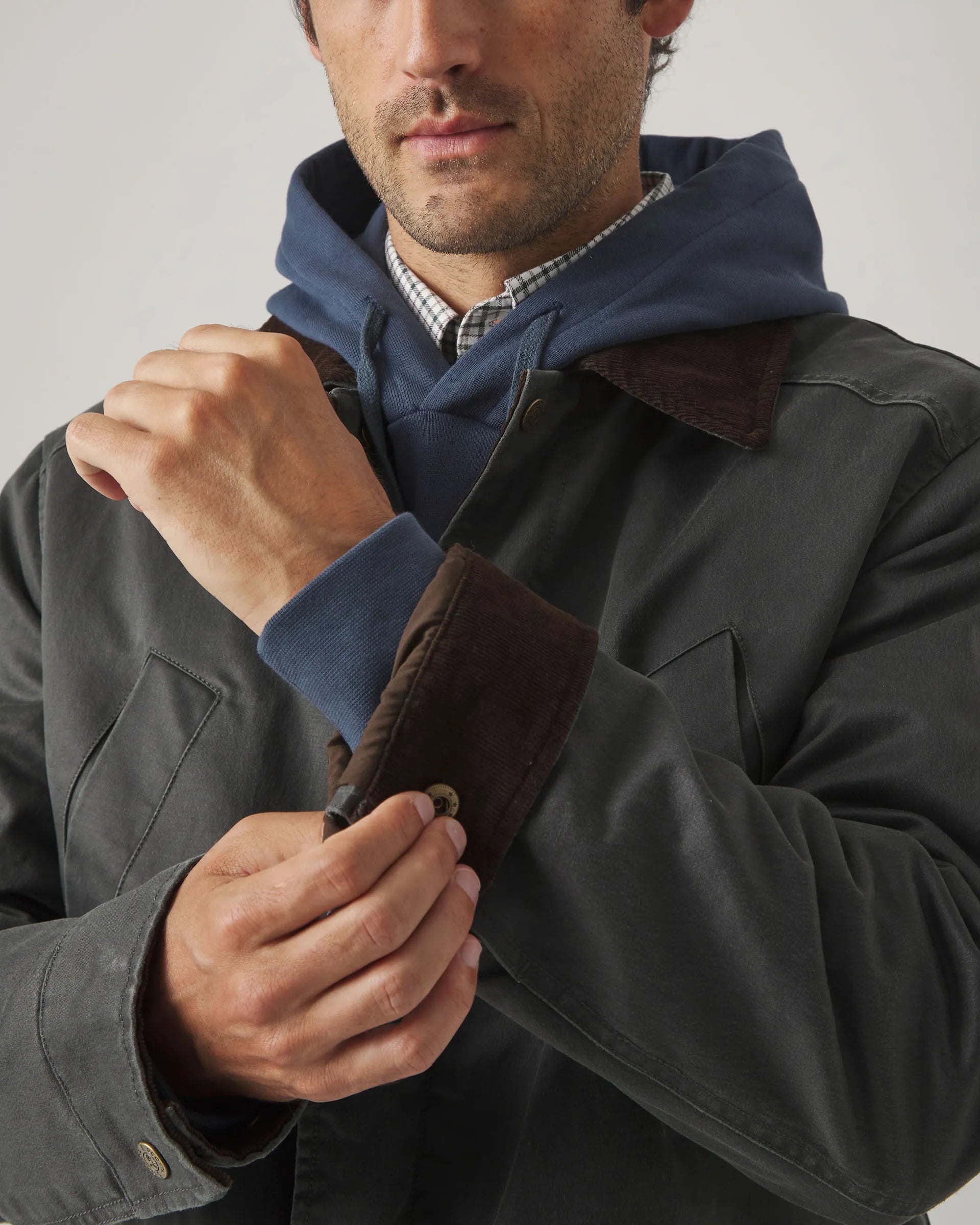 Chaqueta encerada verde