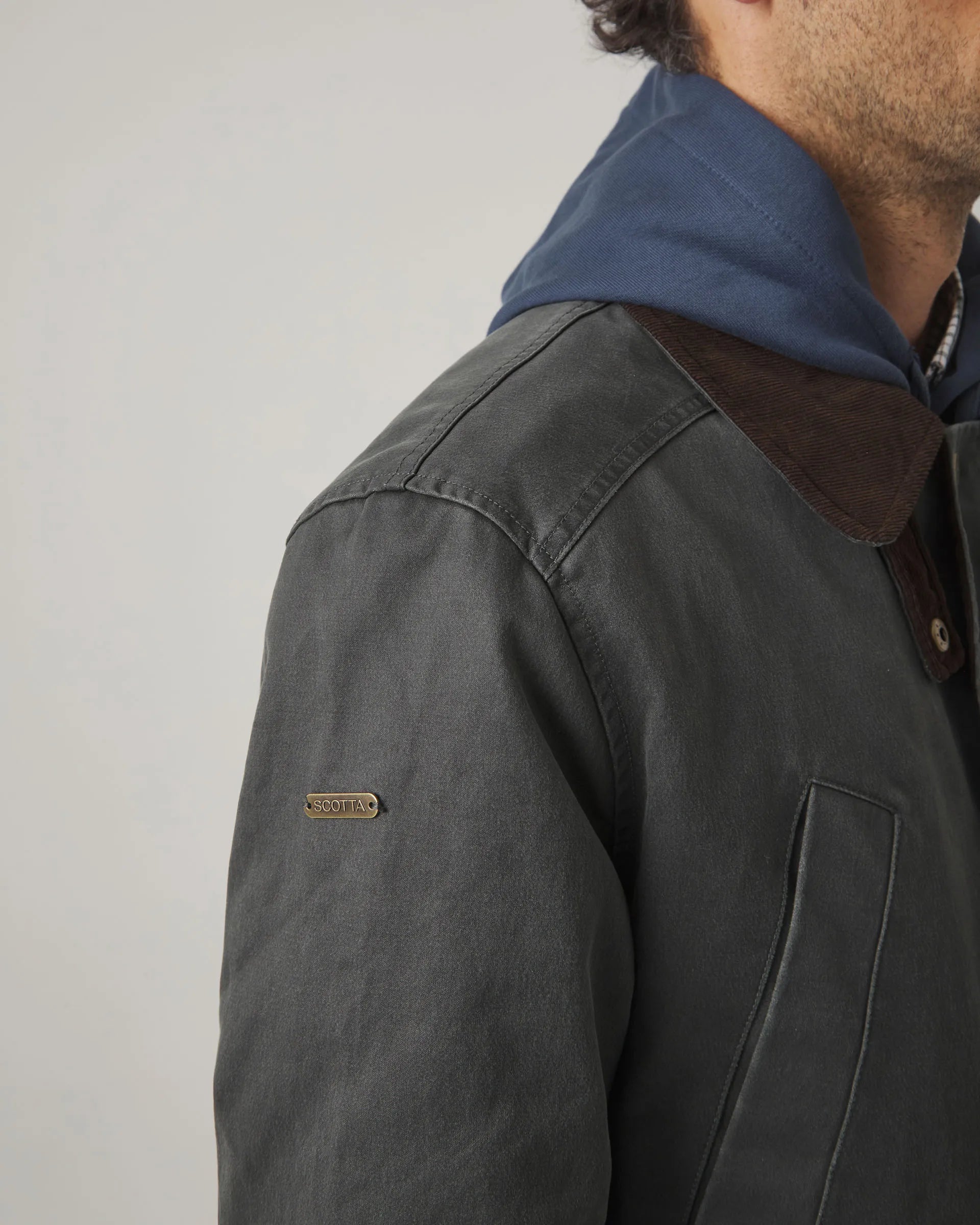 Chaqueta encerada verde