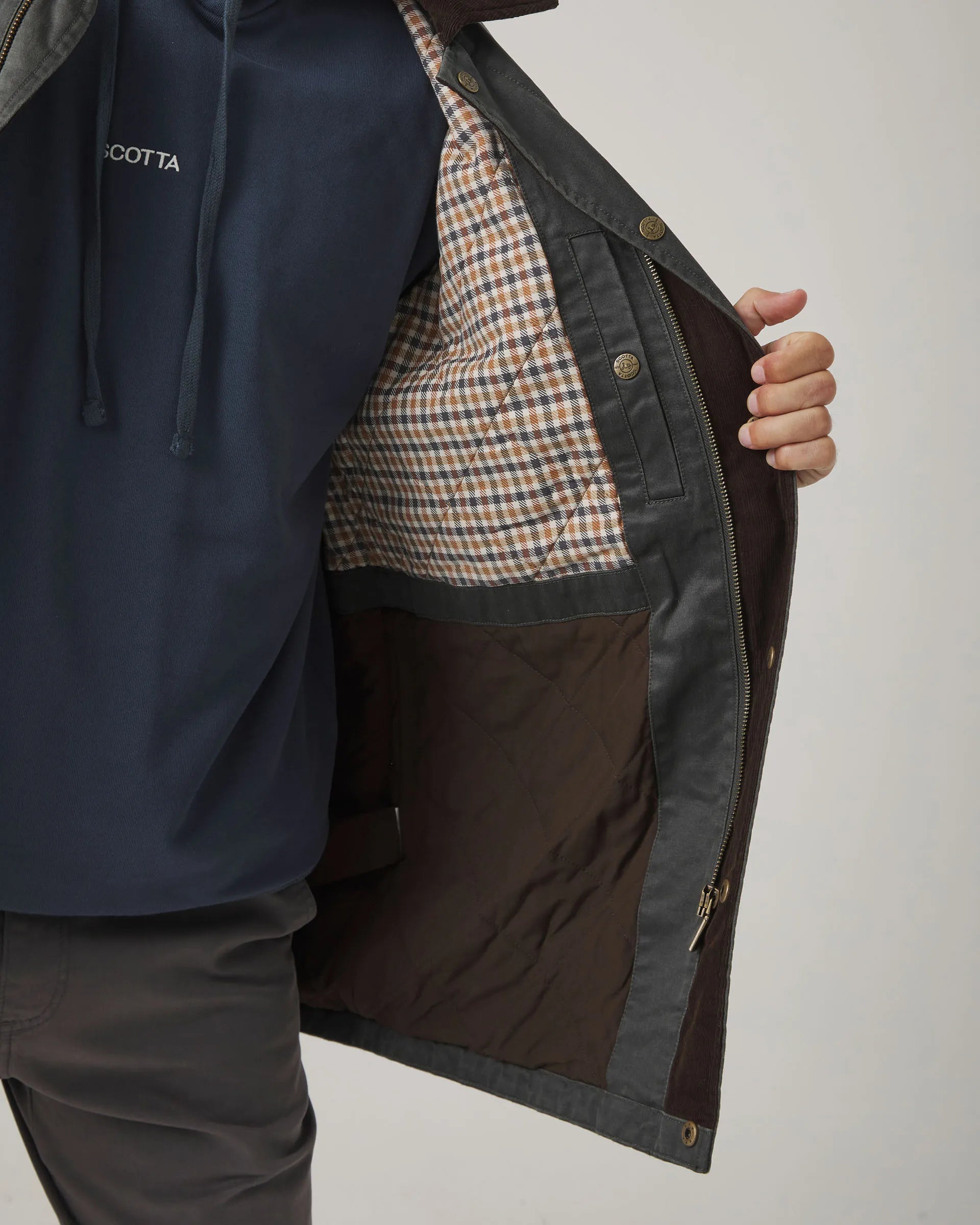 Chaqueta encerada verde