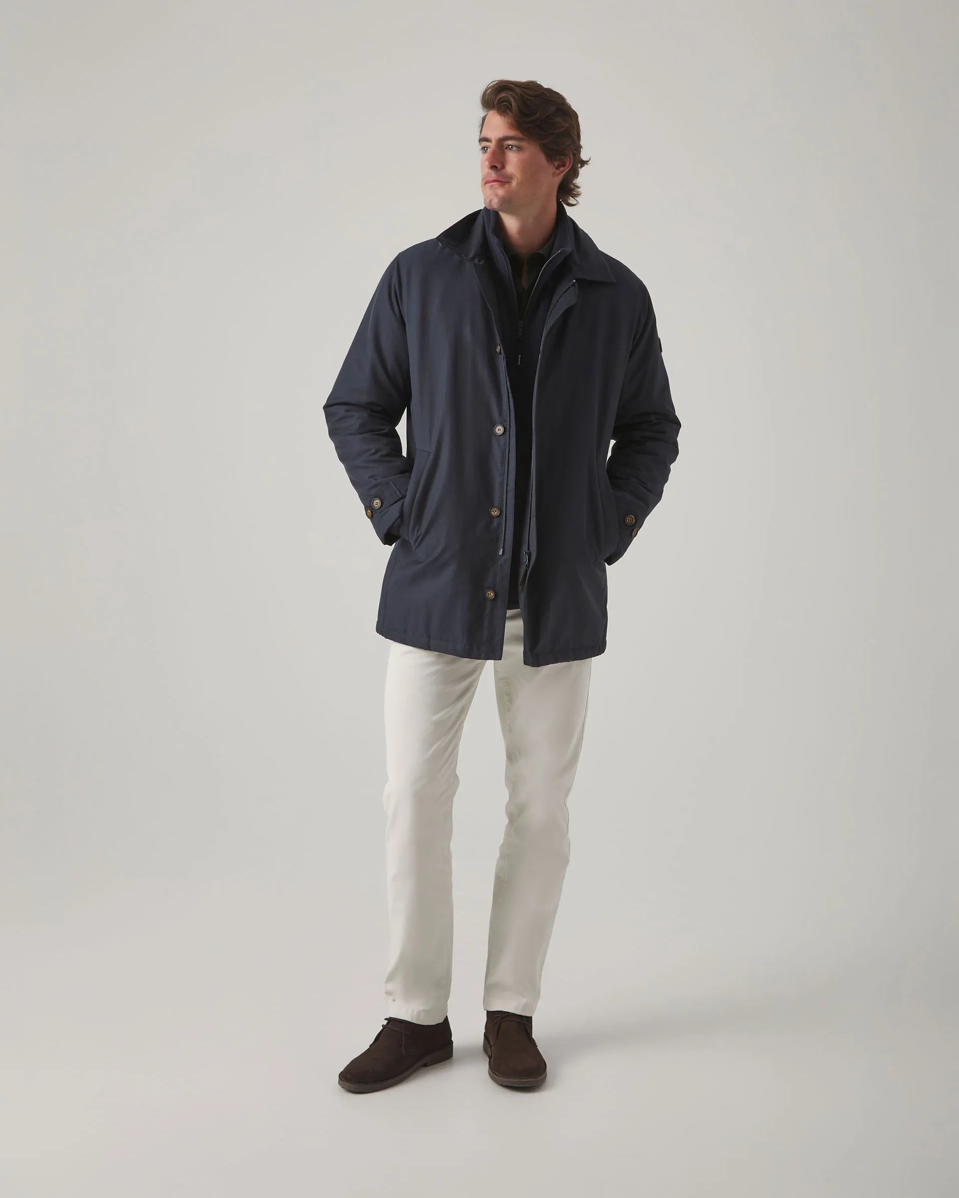 Parka ligera azul marino