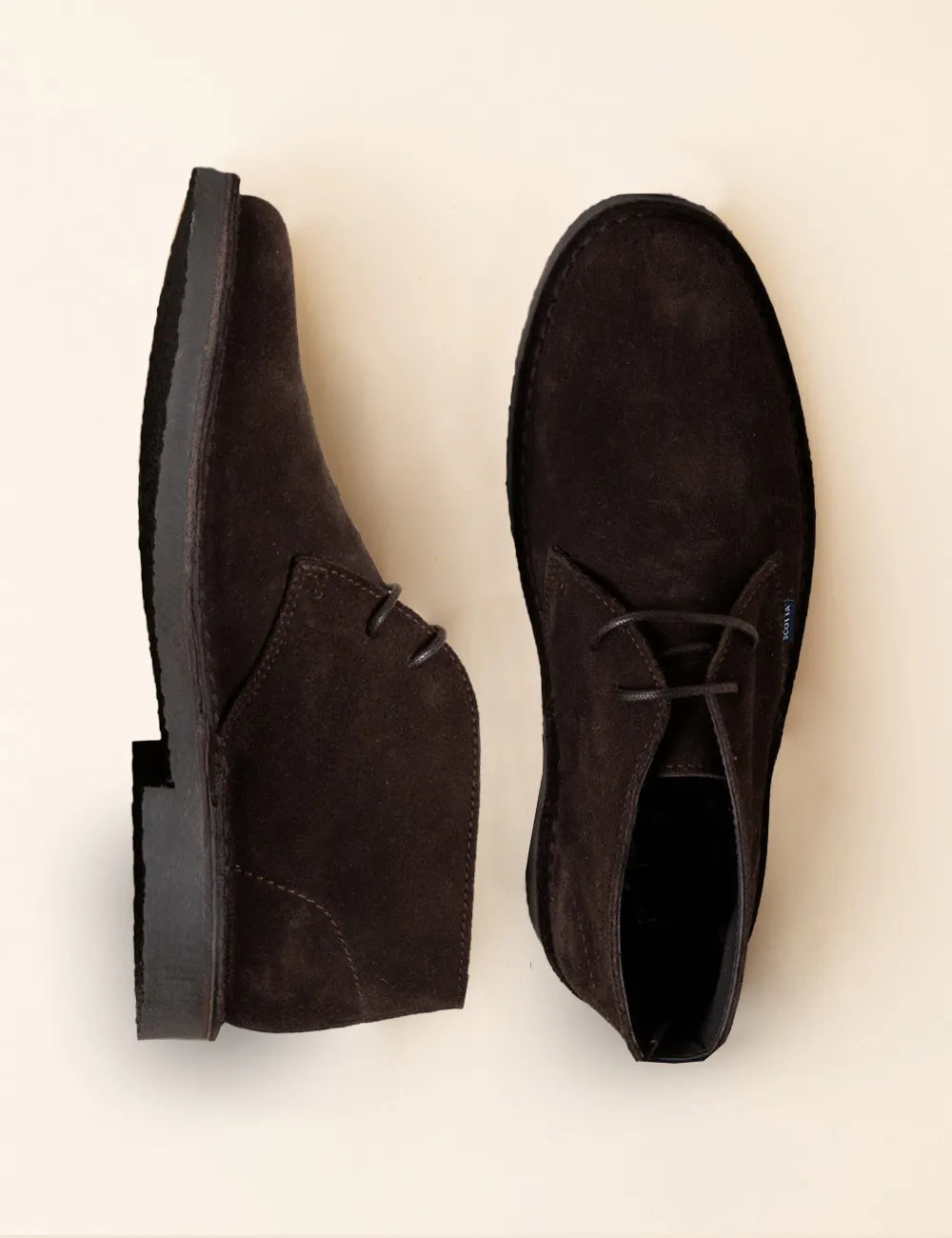 Botas de serraje marrón