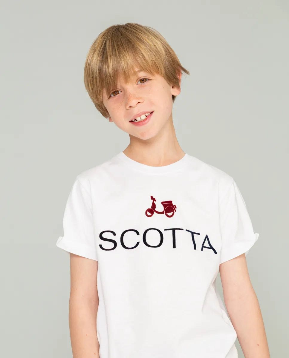 Camiseta de niño blanca