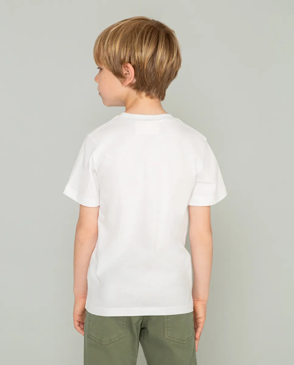 Camiseta blanca con dibujo niño