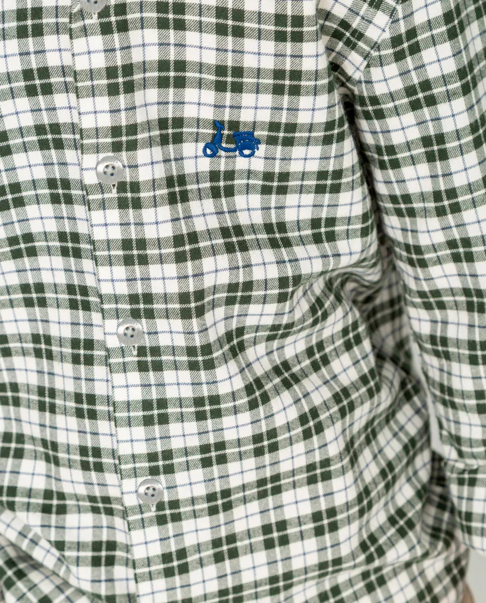 Camisa de niño de cuadros en verde