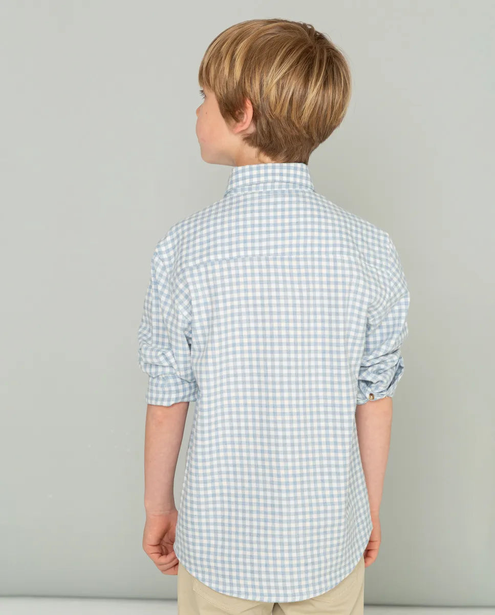 Camisa de niño con cuadros en azul