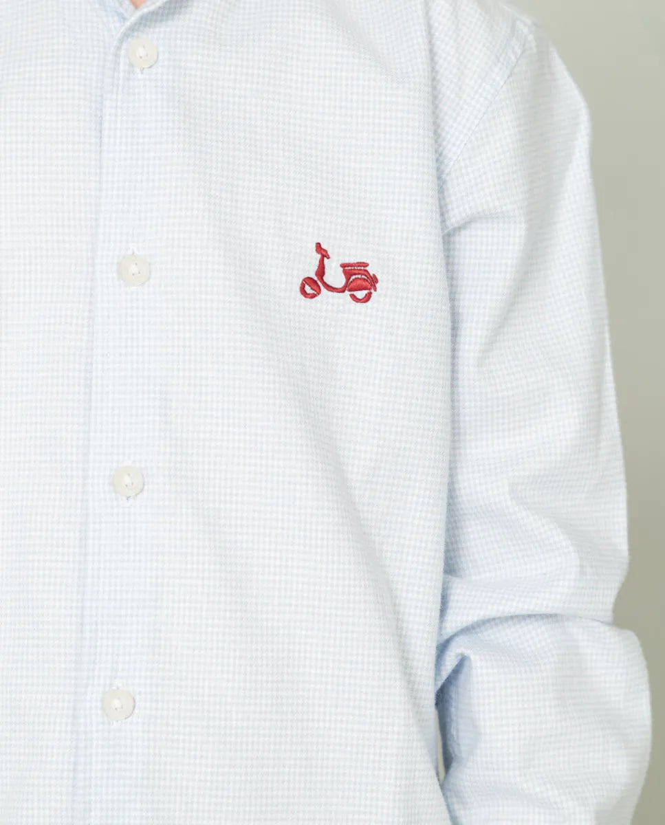 Camisa de niño pata de gallo azul