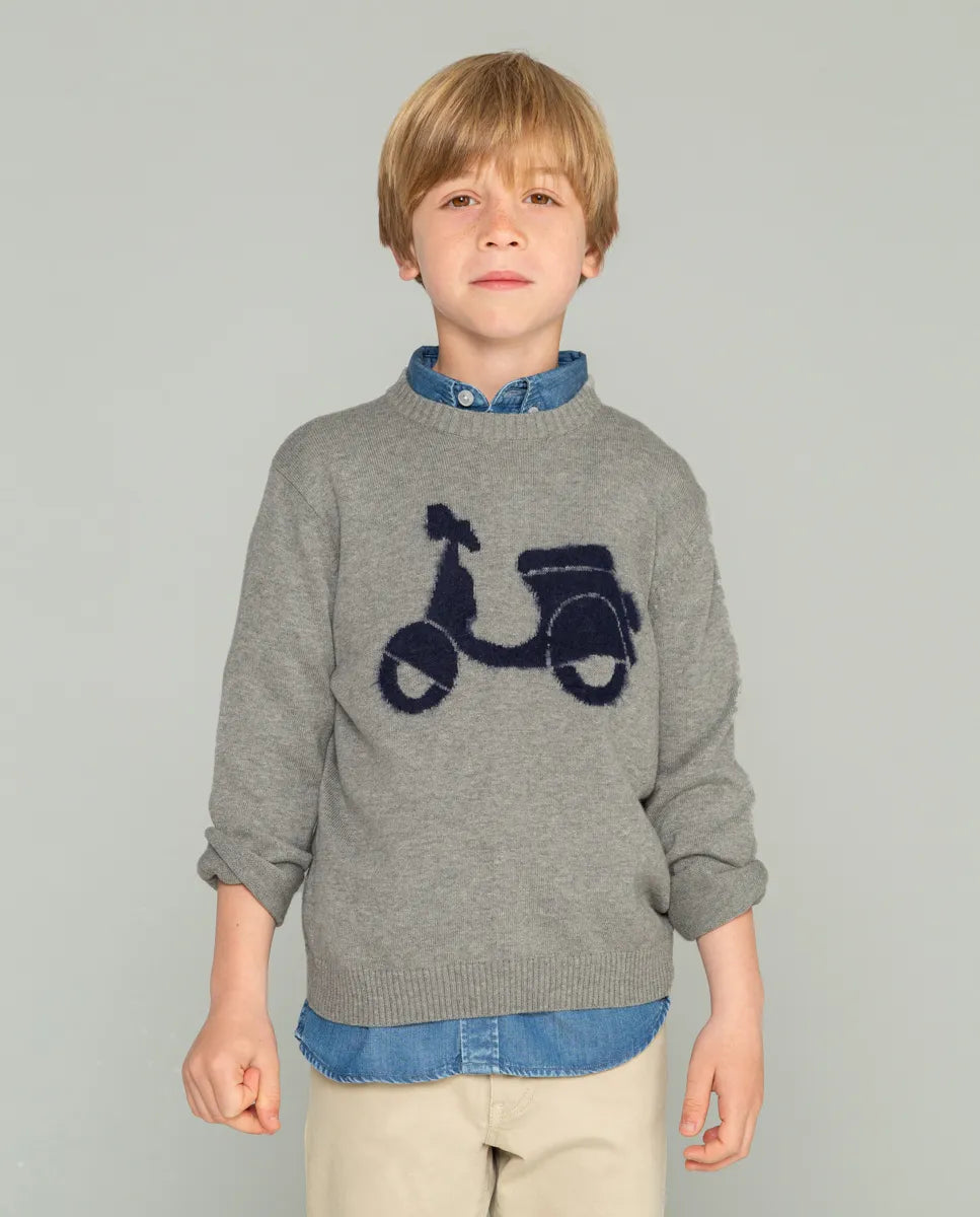 Jersey de niño en gris con moto