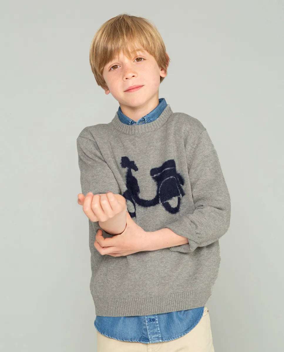 Jersey de niño en gris con moto