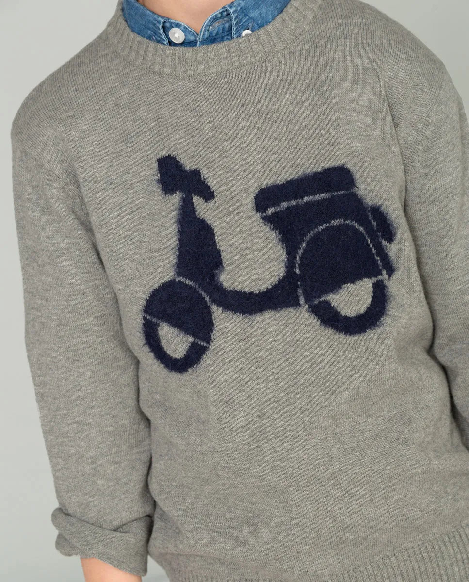 Jersey de niño en gris con moto