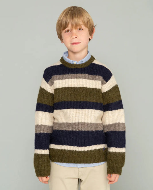 Jersey de niño con rayas verde