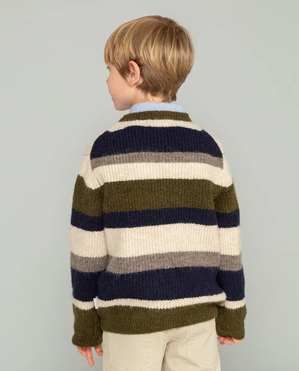 Jersey de niño con rayas verde
