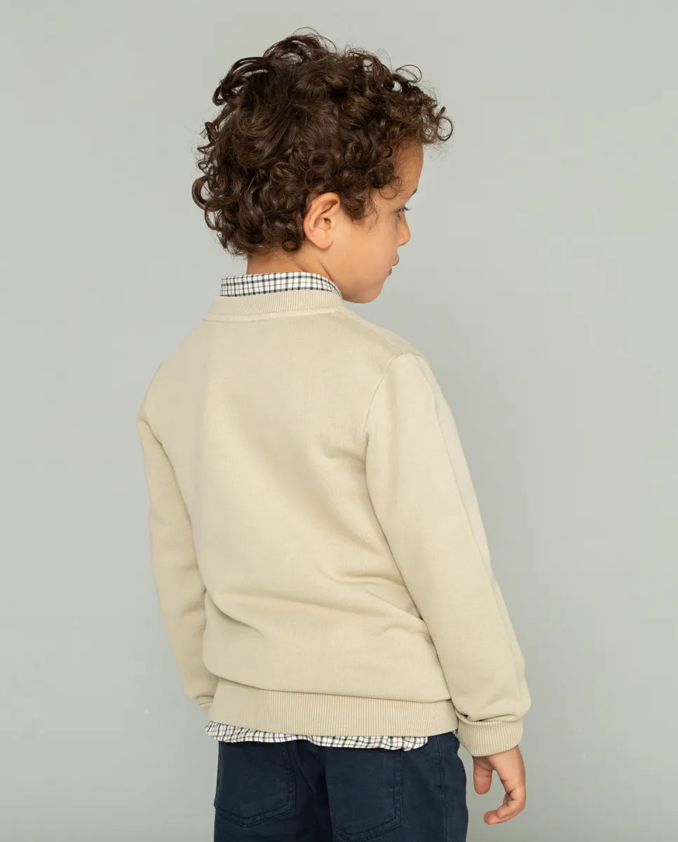 Sudadera de niño beige