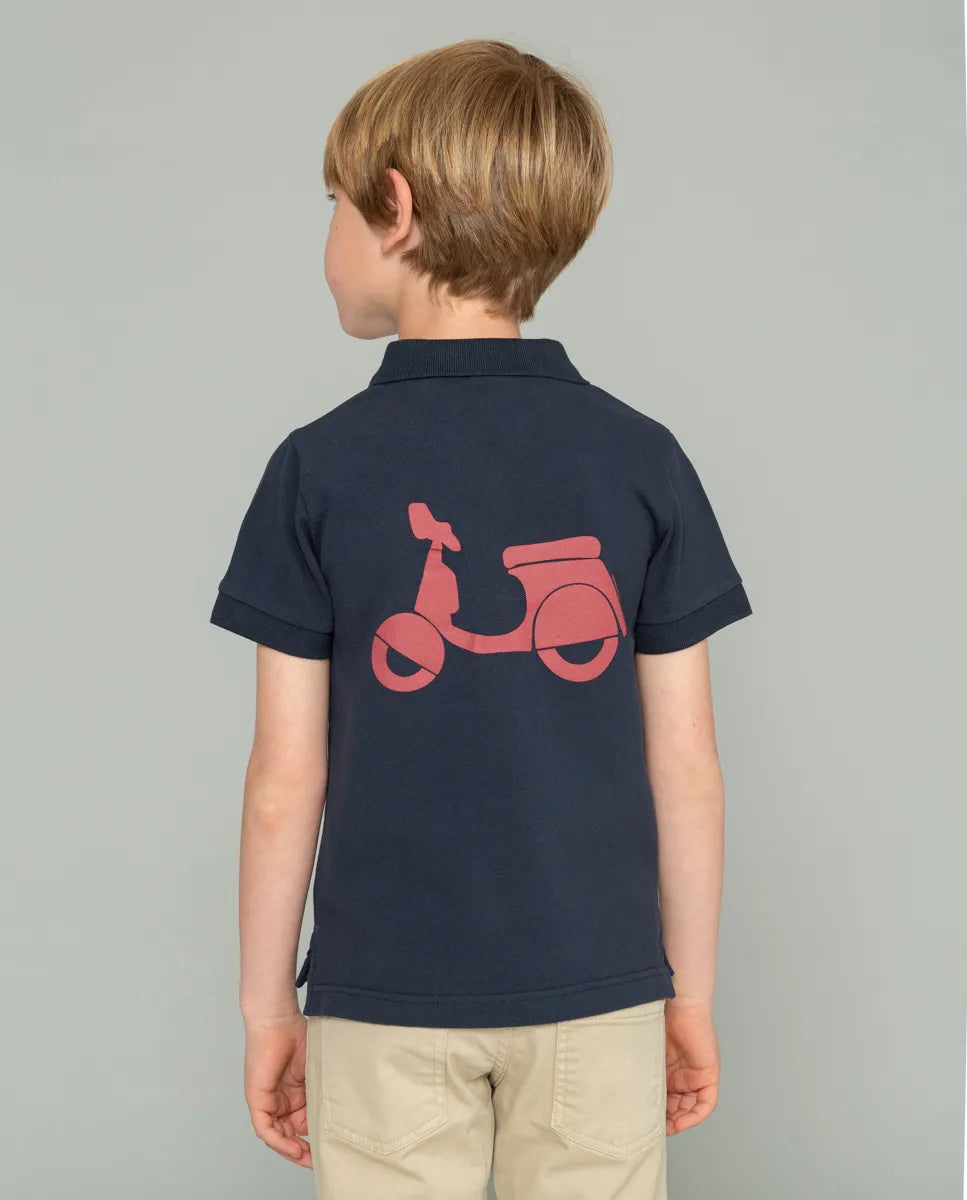 Polo azul marino niño