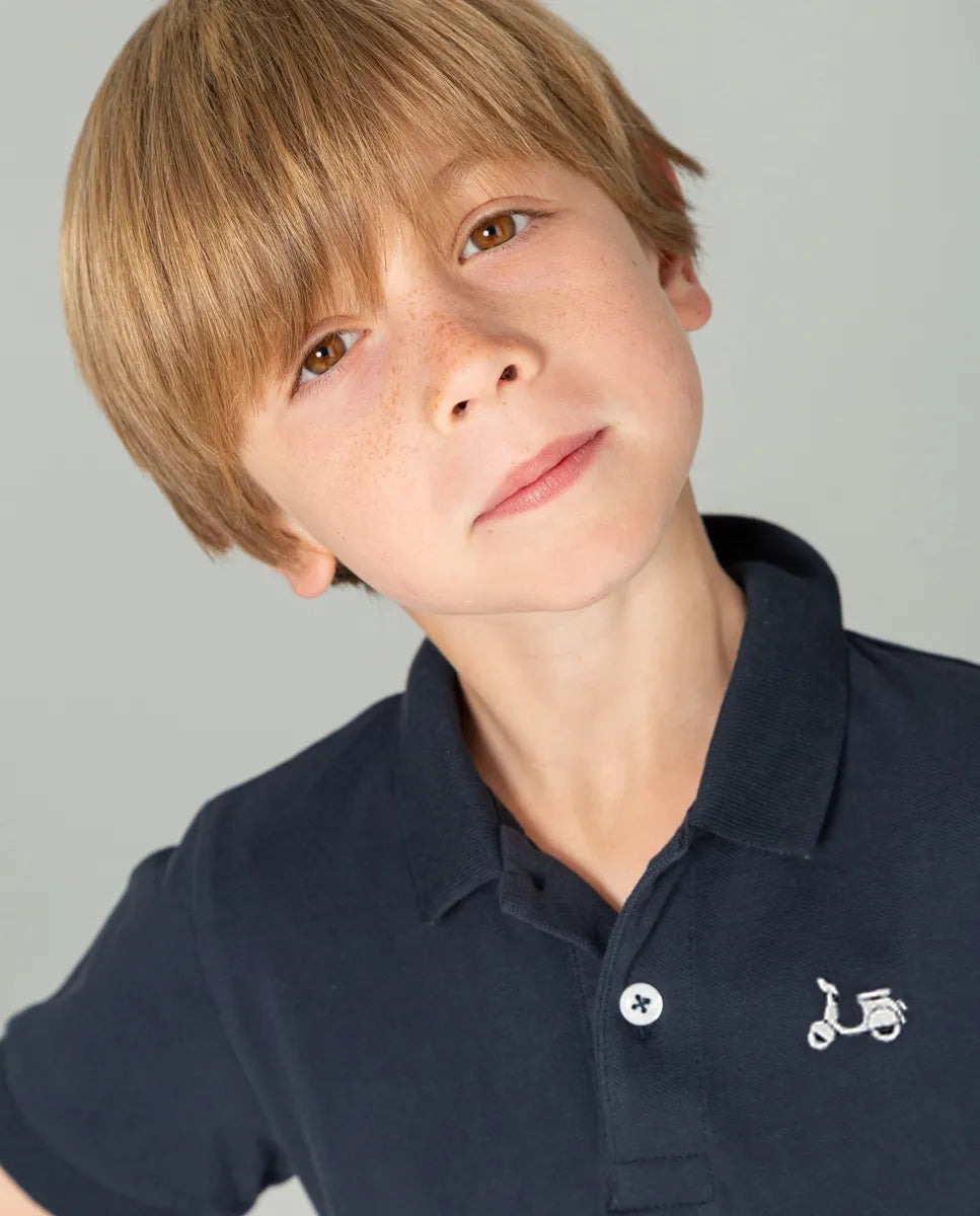 Polo azul marino niño