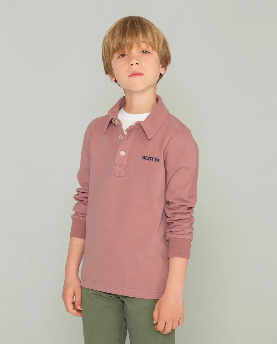 Polo de niño manga larga rosa