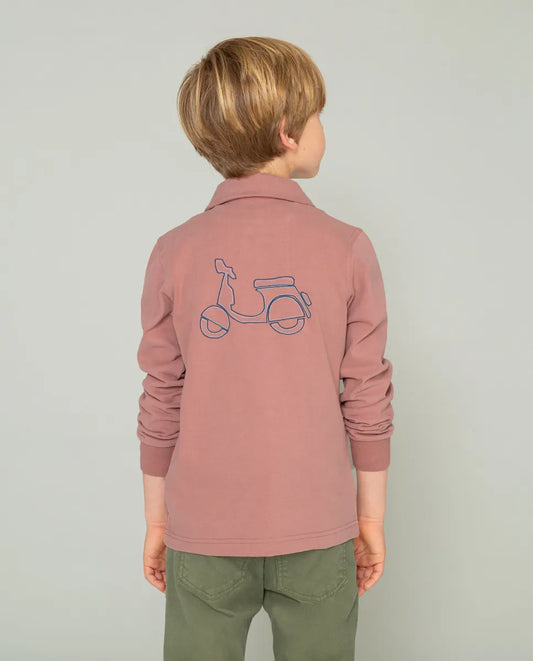 Polo de niño manga larga rosa