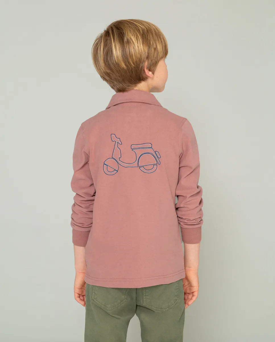 Polo de niño manga larga rosa
