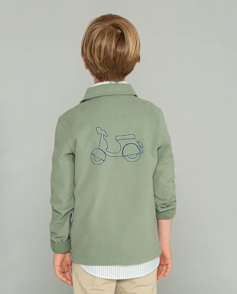 Polo de niño manga larga verde
